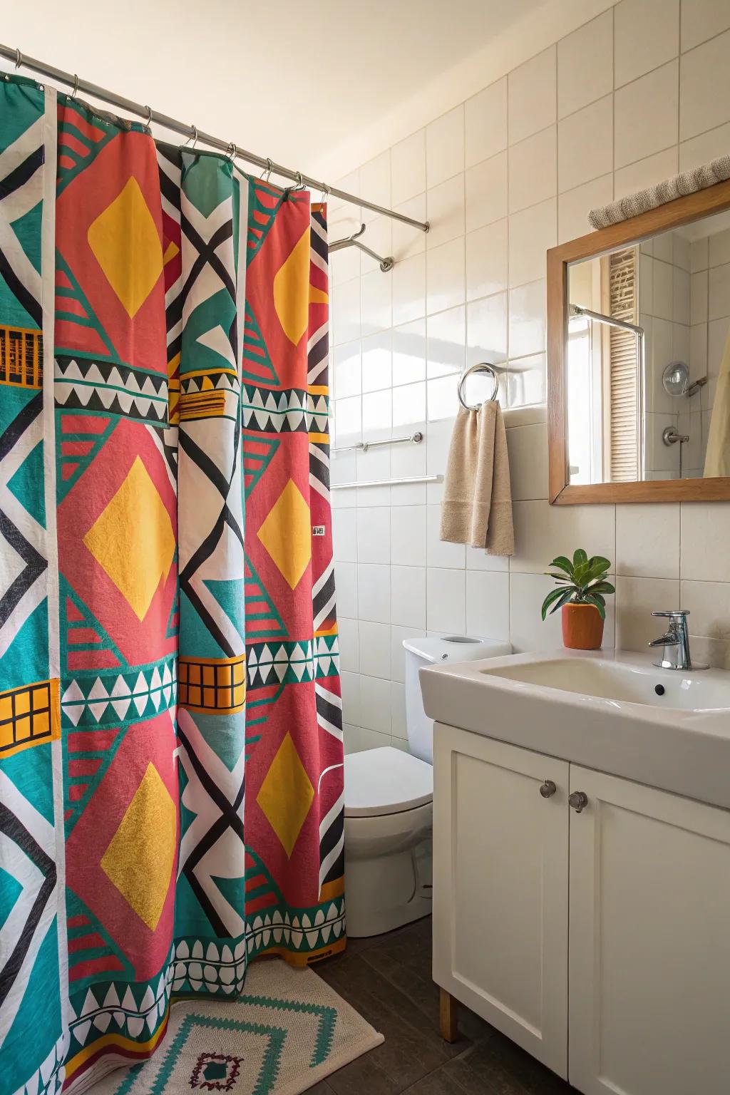 Patterns can enliven and tailor your bathroom's style.