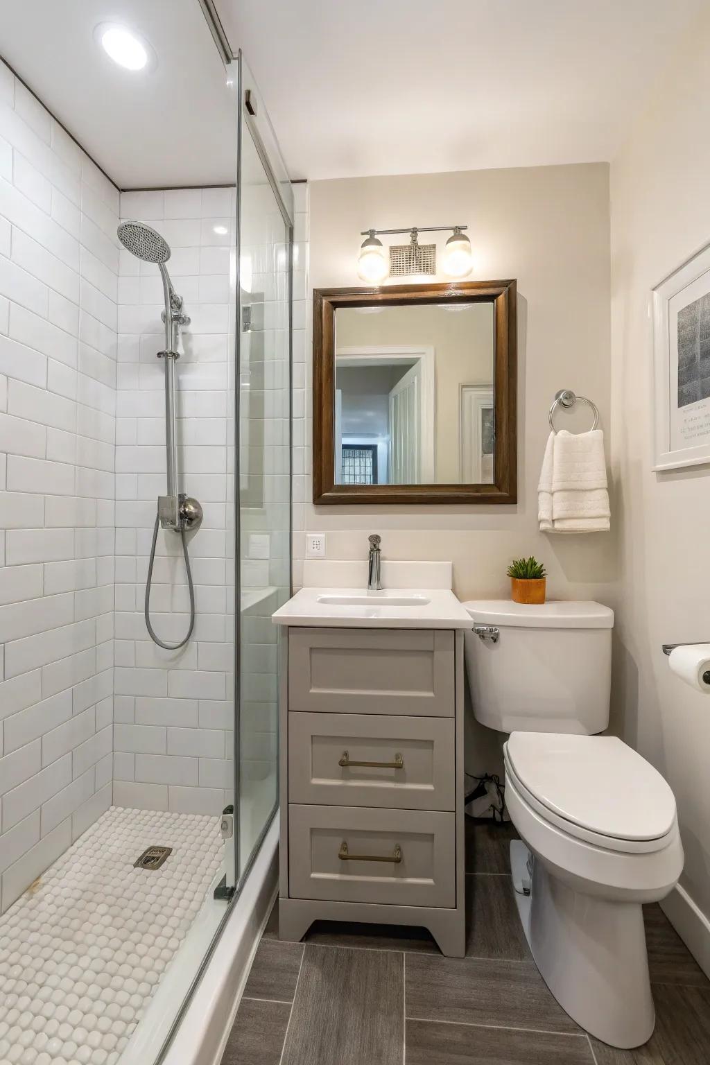 Effective configurations optimize every inch of your bathroom.