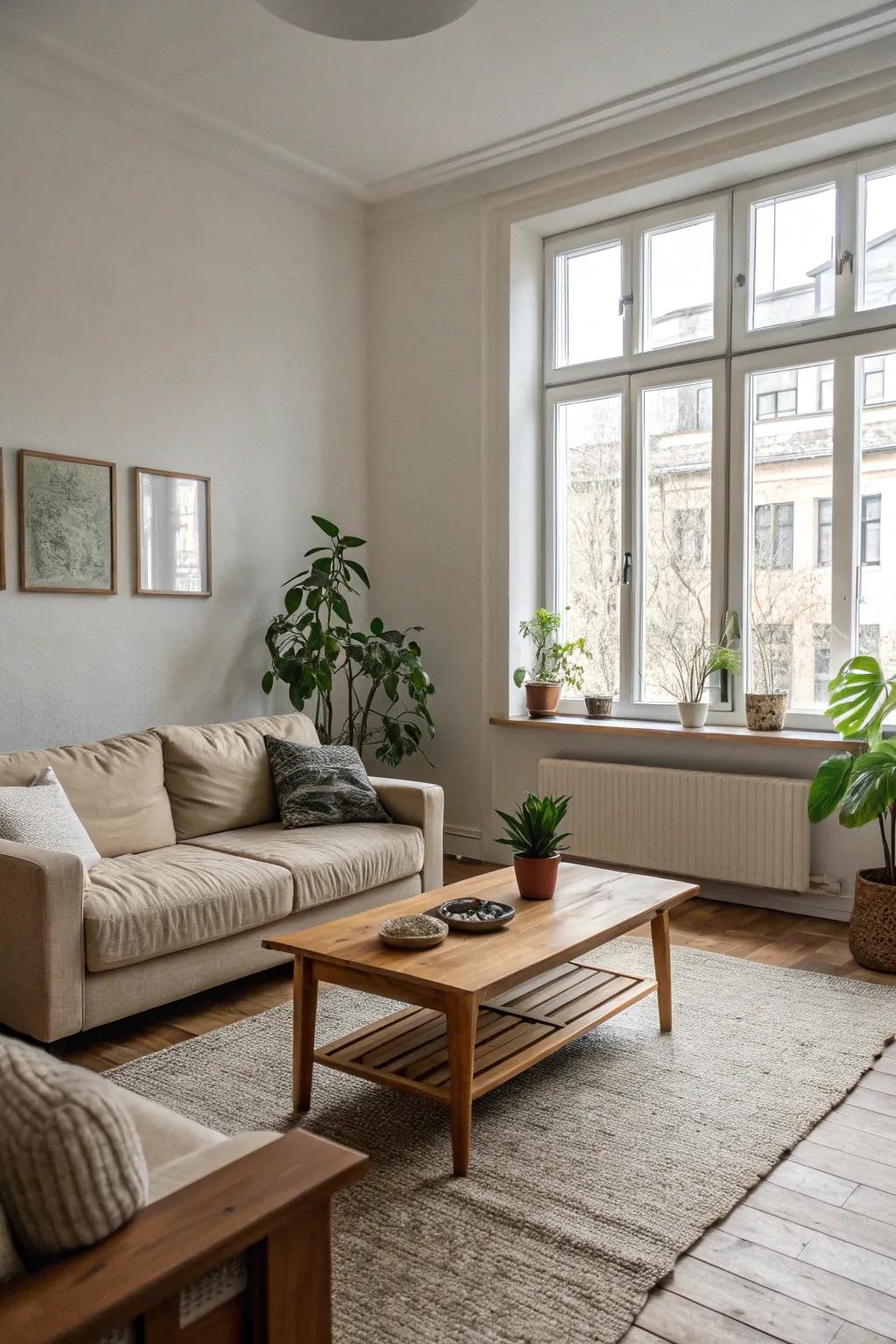 Simple designs bring tranquility to your living room.