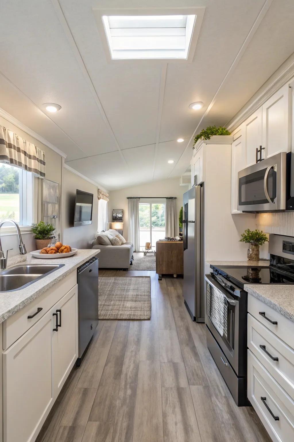 Open layouts to maximize your kitchen space.