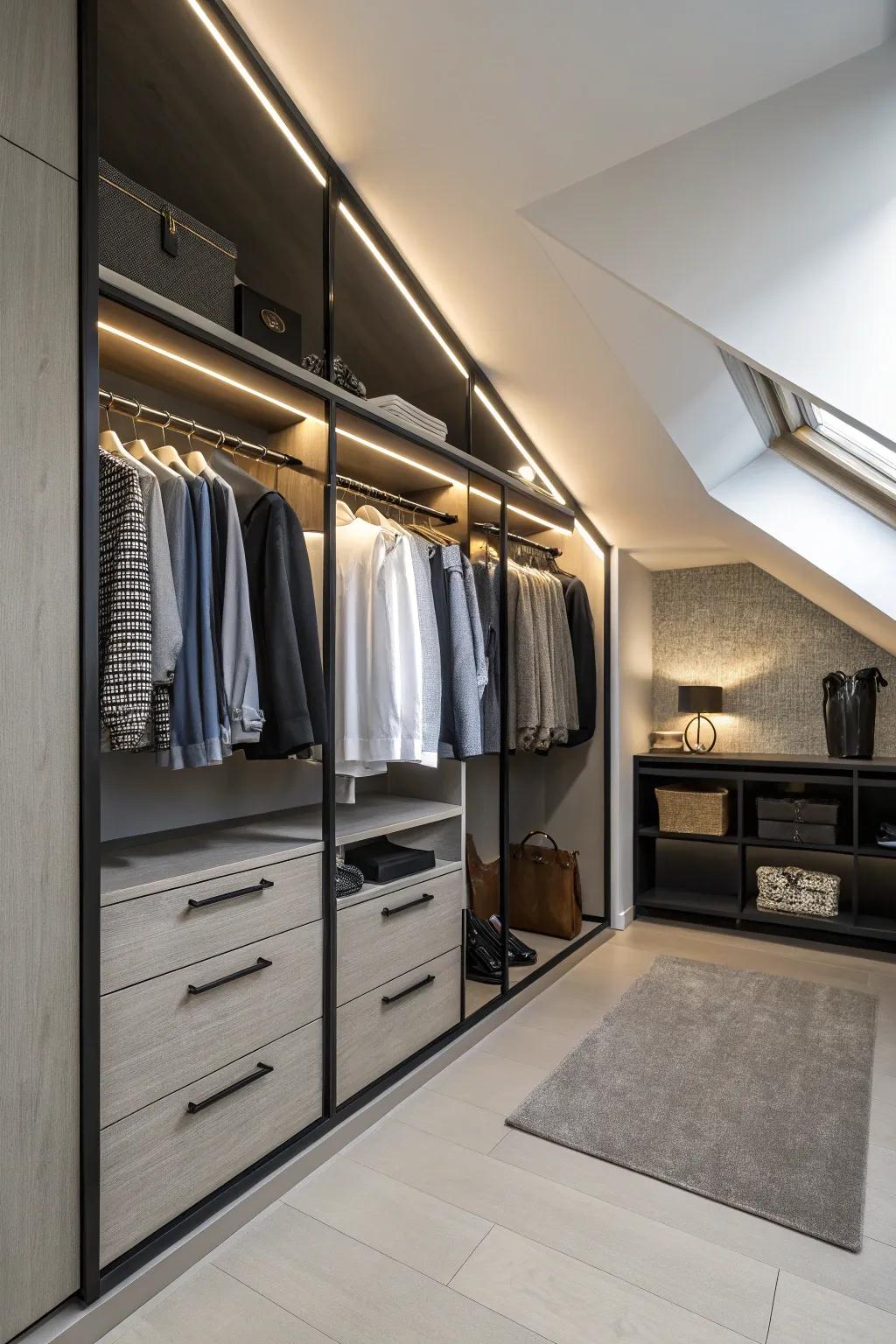 Adjust hanging rods to store clothes of different lengths effectively.