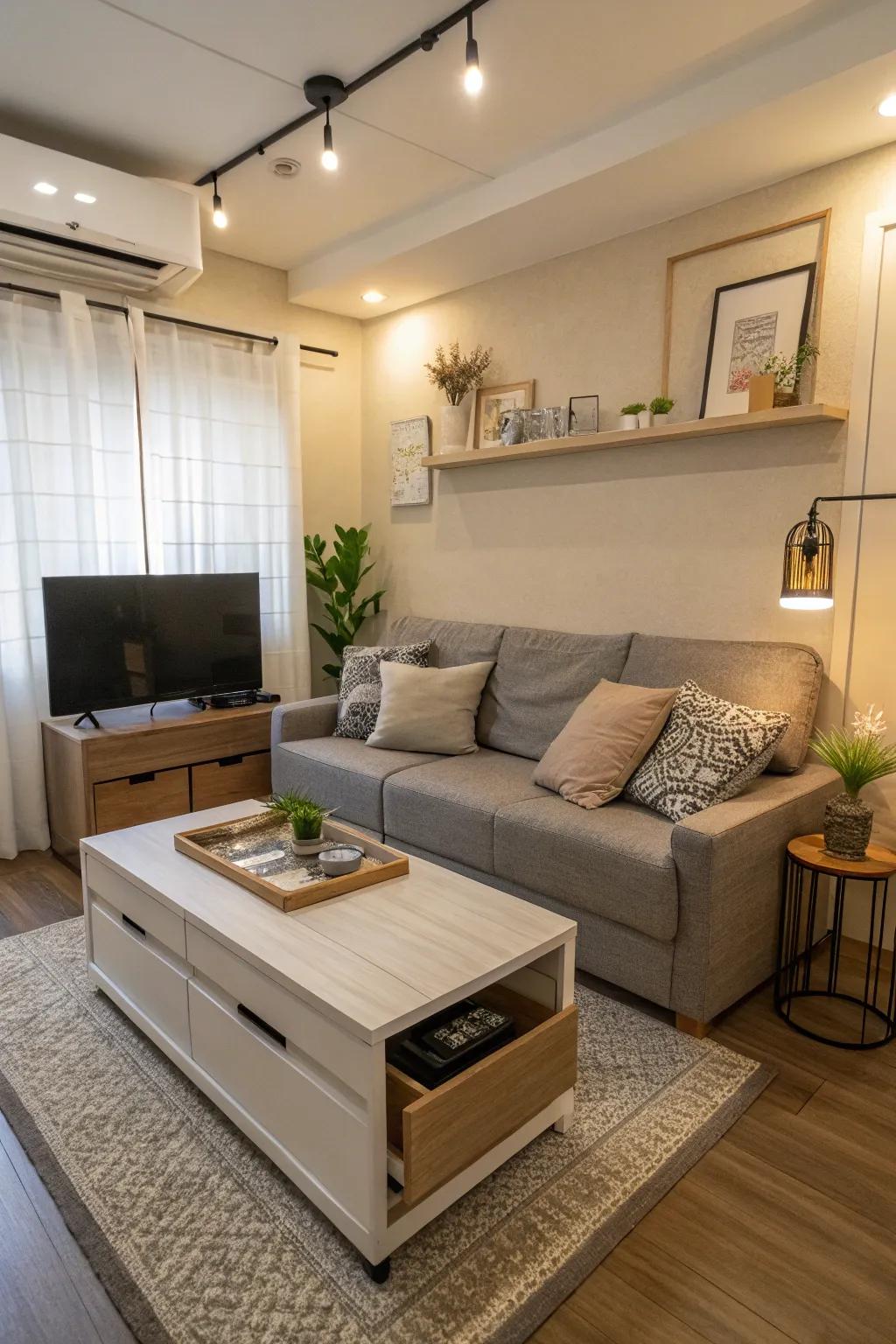 Versatile furnishings are crucial for maximizing space.