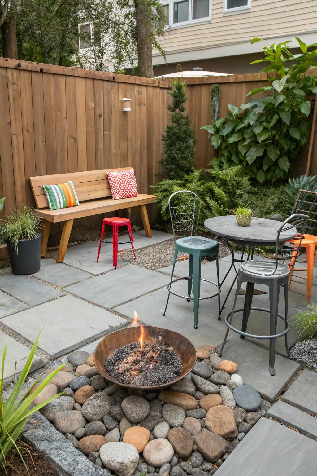 An eclectic seating mix adds personality to your patio.