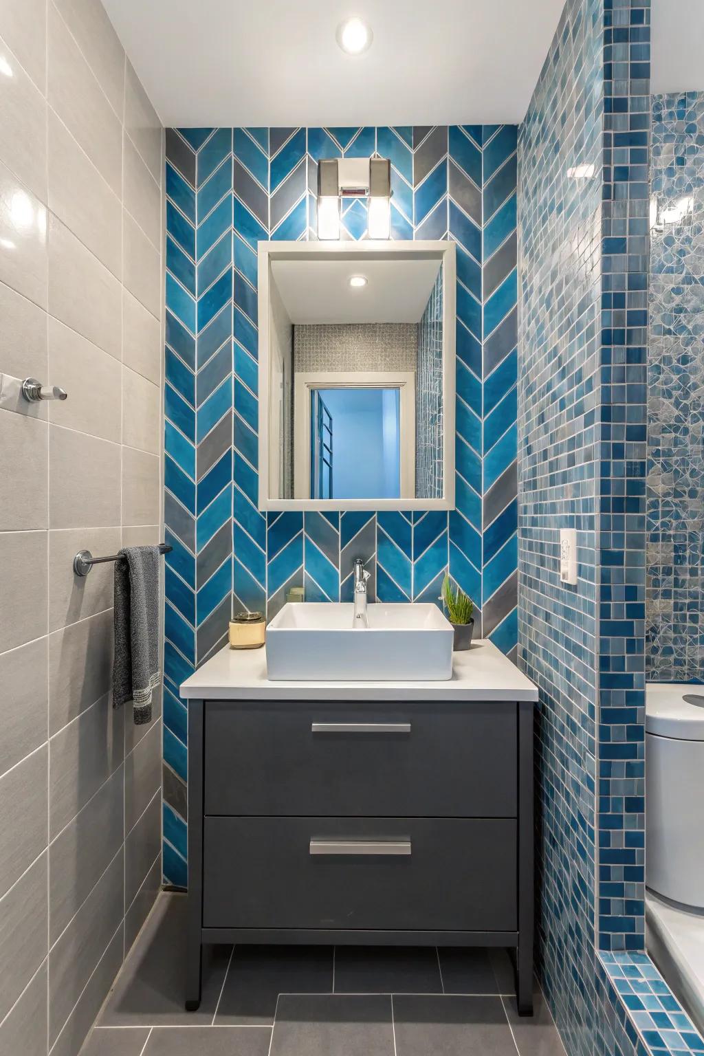 Striking colors can change the feel of your washroom.
