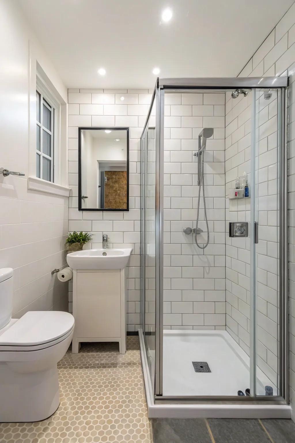 Save space with elegant sliding doors.