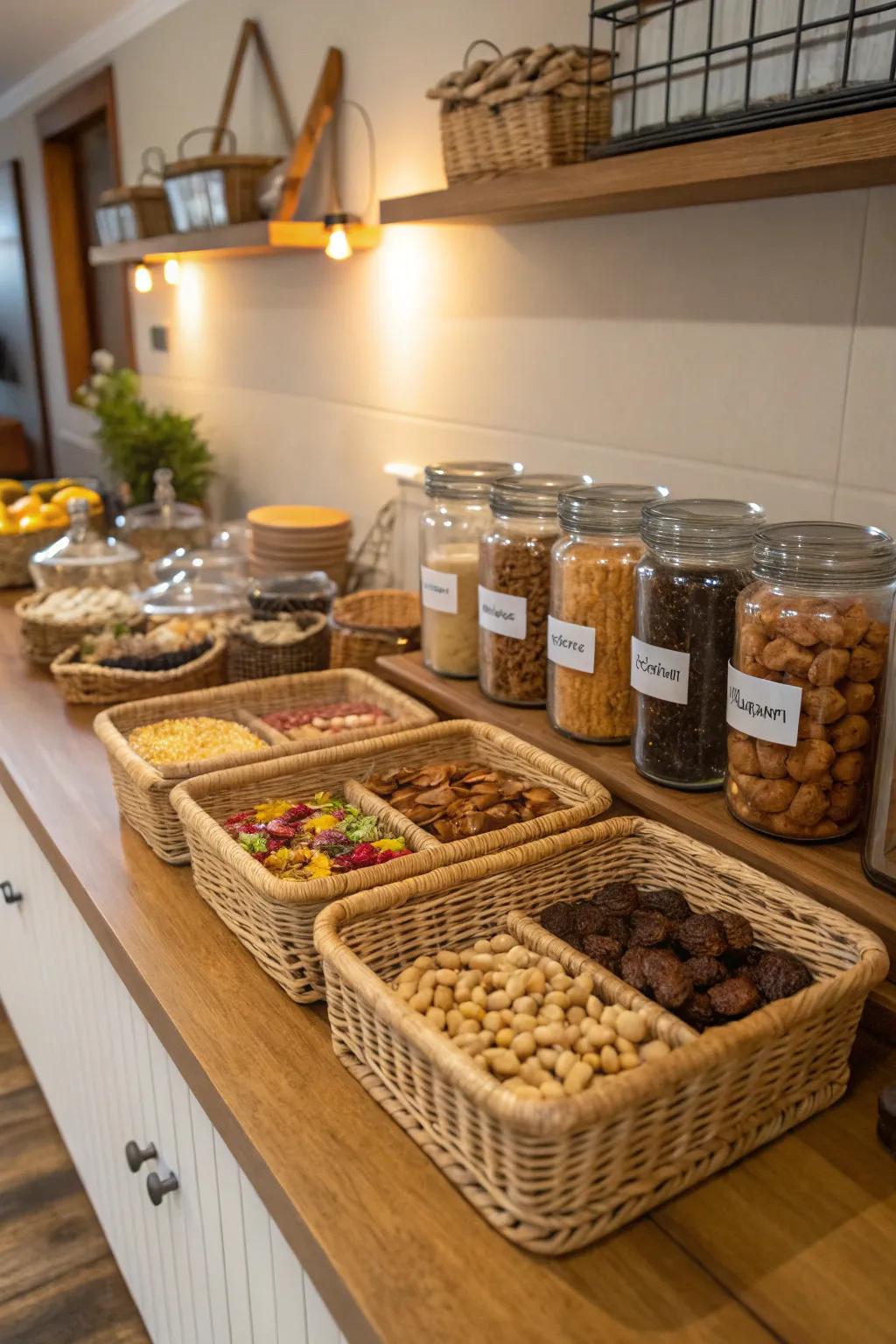 A snack station invites everyone to enjoy a treat.