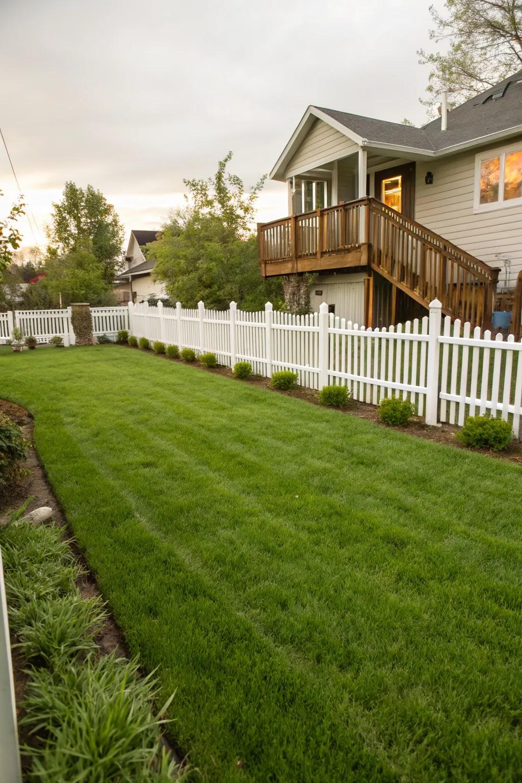 A flawlessly manicured lawn, poised for springtime.