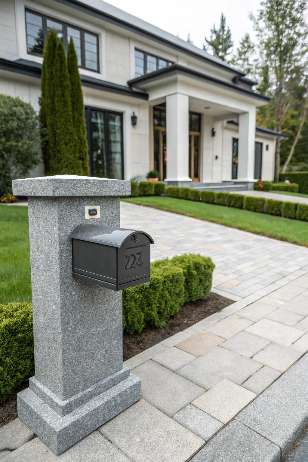 Granite mailboxes fuse elegance with durability.