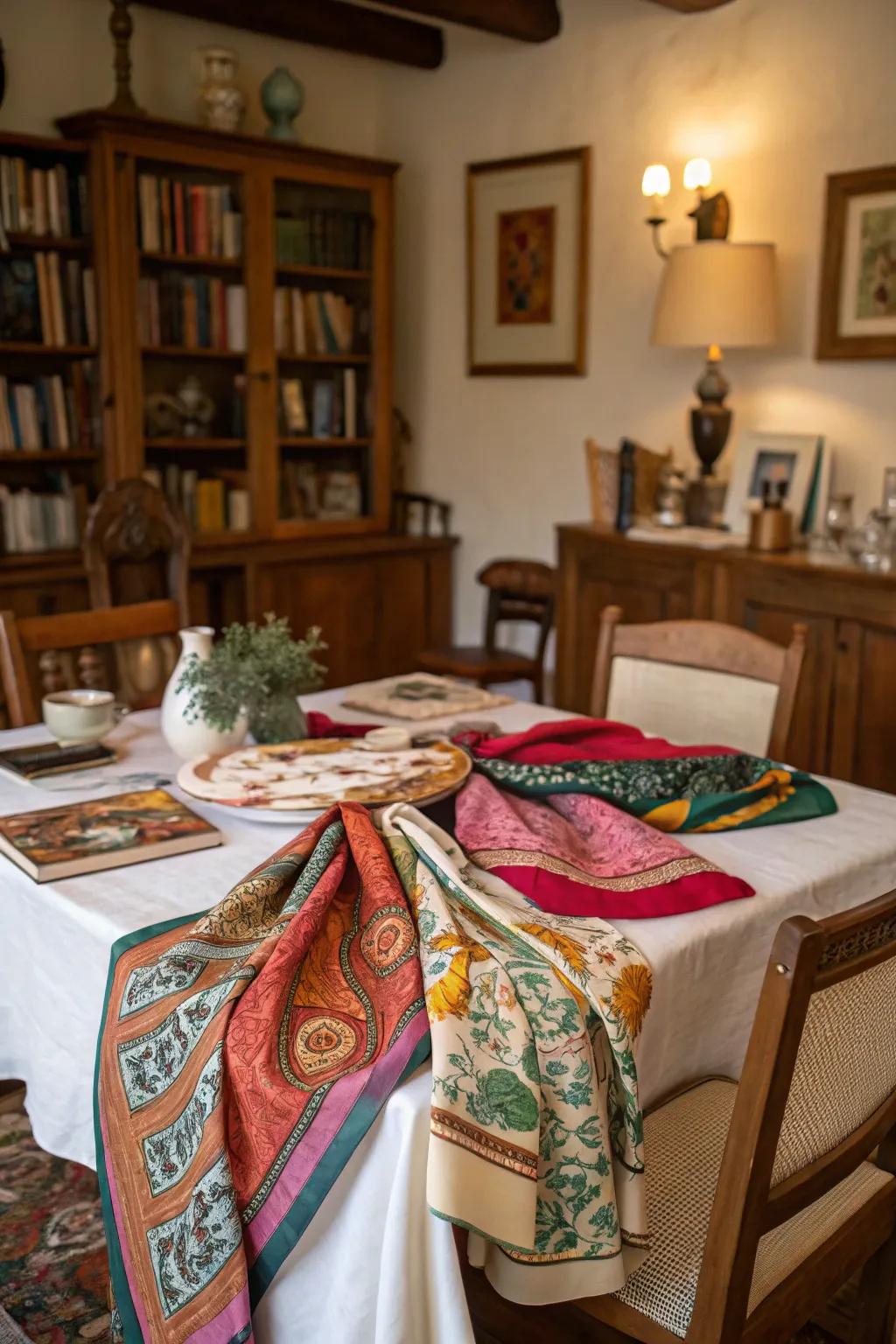 Vintage cloths contribute a distinct and personal element to any table.