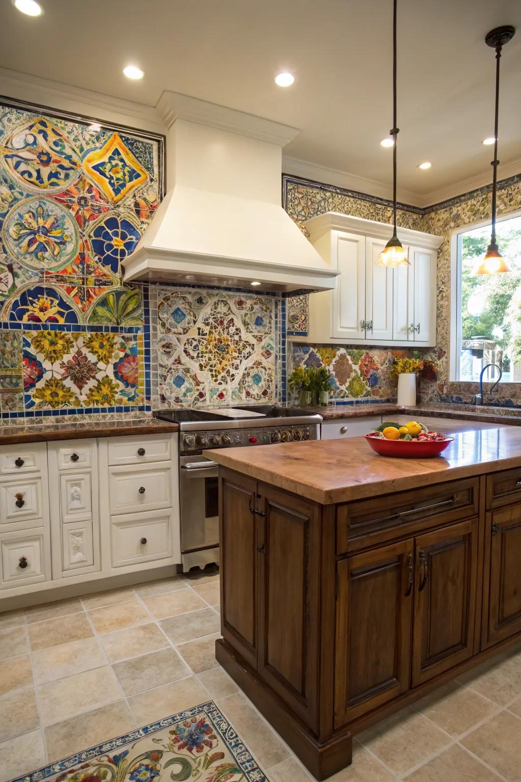 Spice up your kitchen with an Andalusian mosaic splashguard.