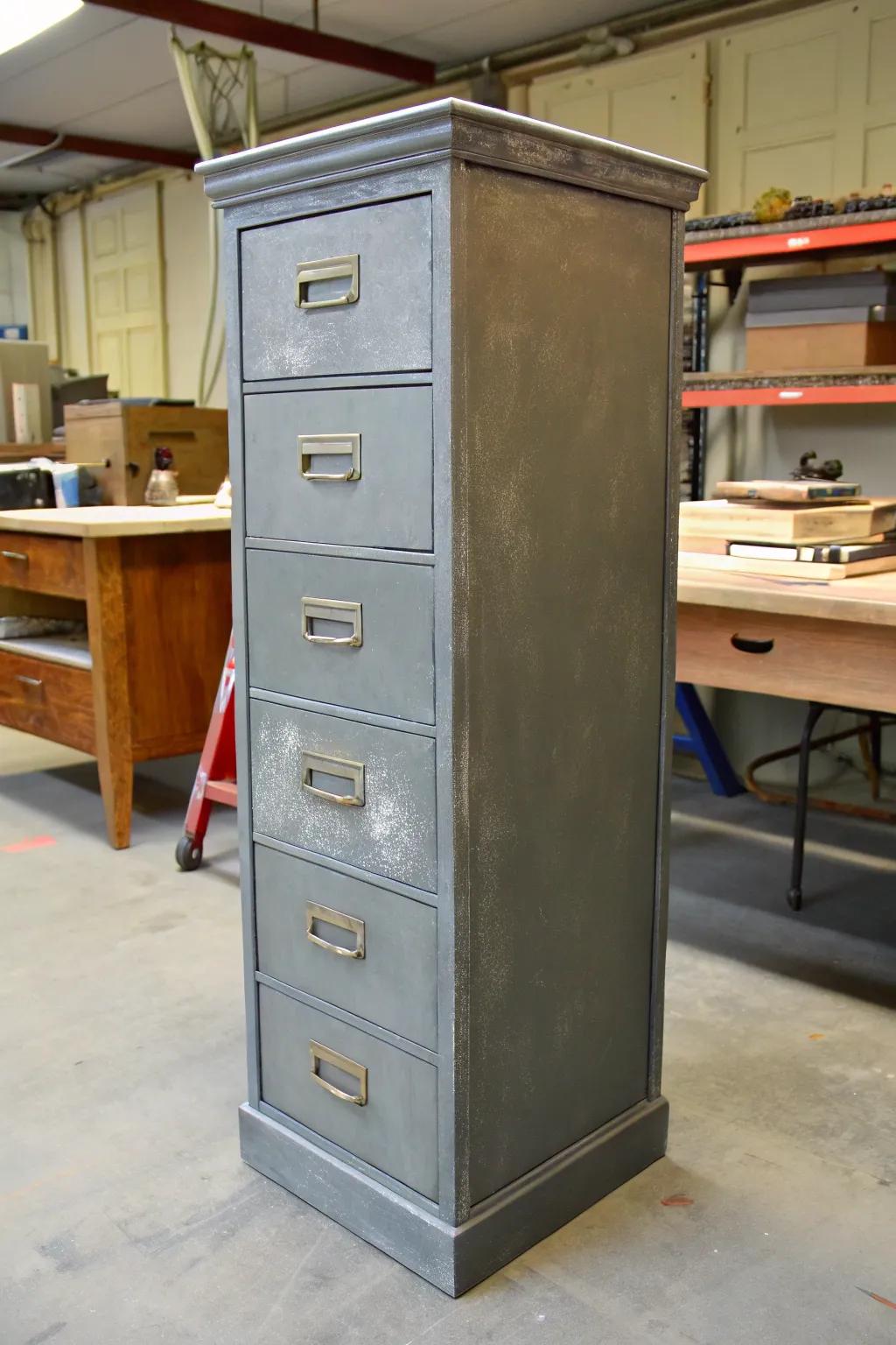 Infuse your area with the ageless sophistication of an artisan-painted filing cabinet.