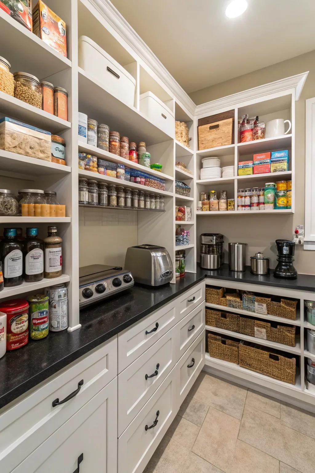 A kitchen organizer's dream: the perfect walk-in pantry.