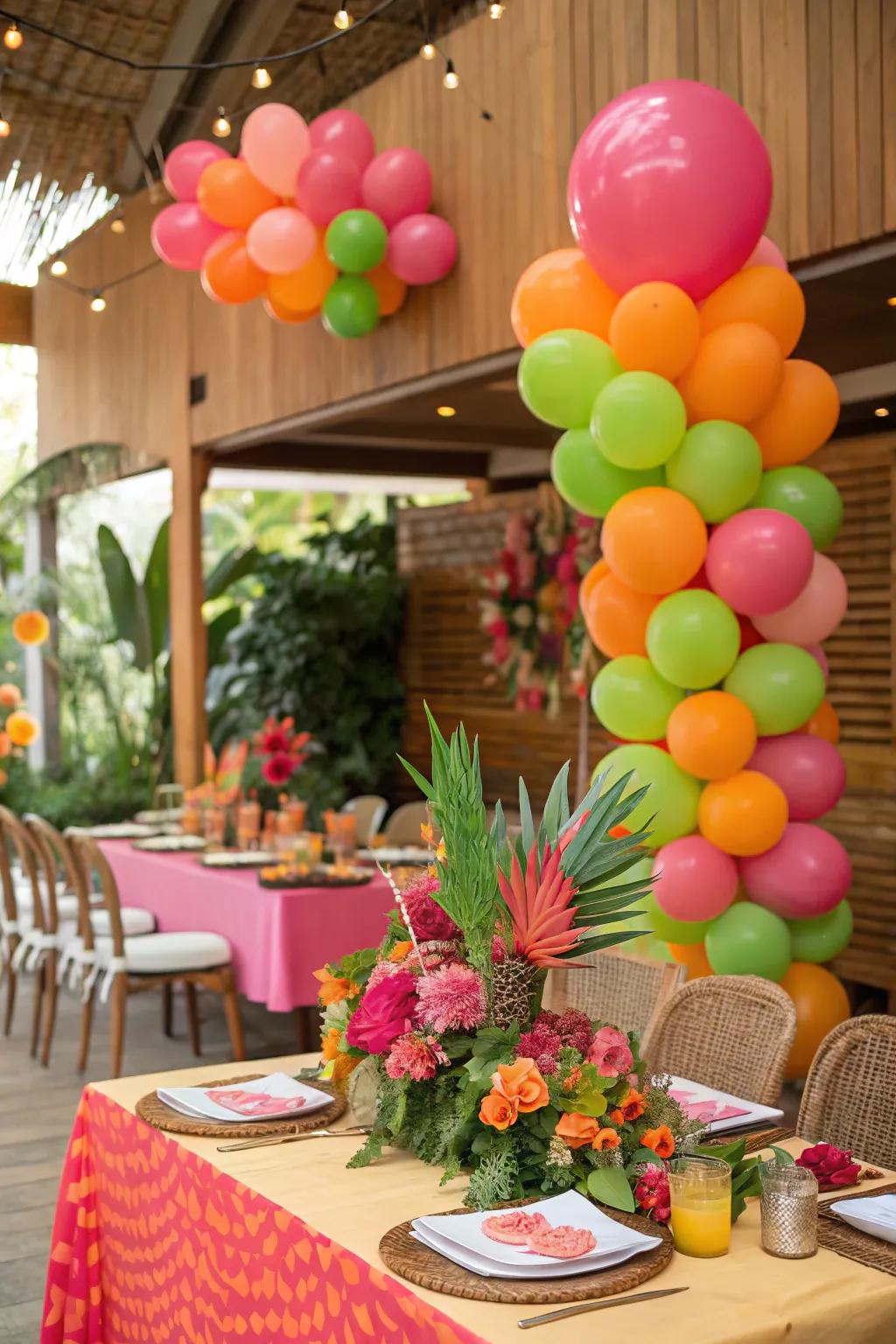 Vivid and vibrant ornamentation to conjure a tropical atmosphere.