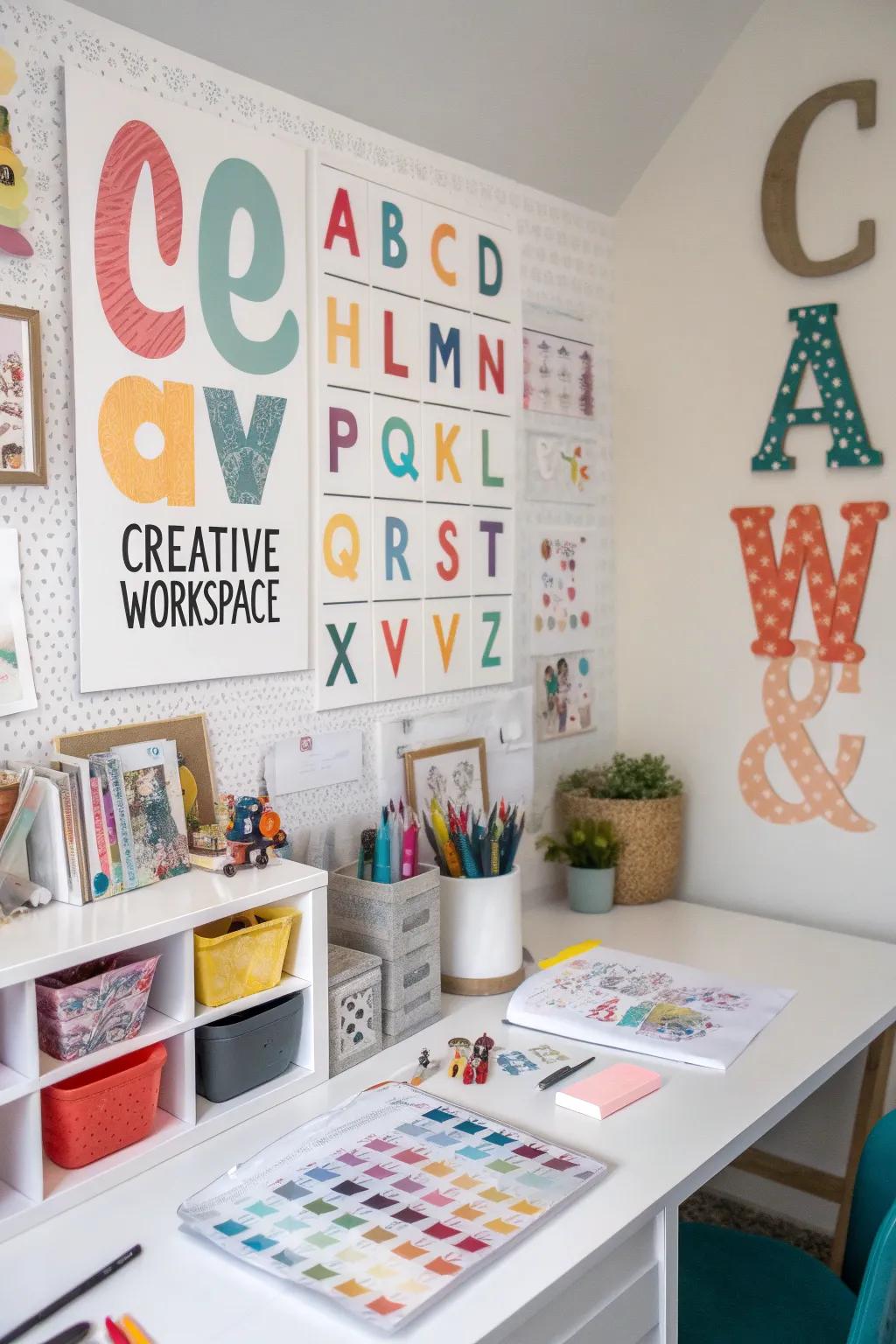 Experiment with varied letterform styles for a distinctive, imaginative impression.