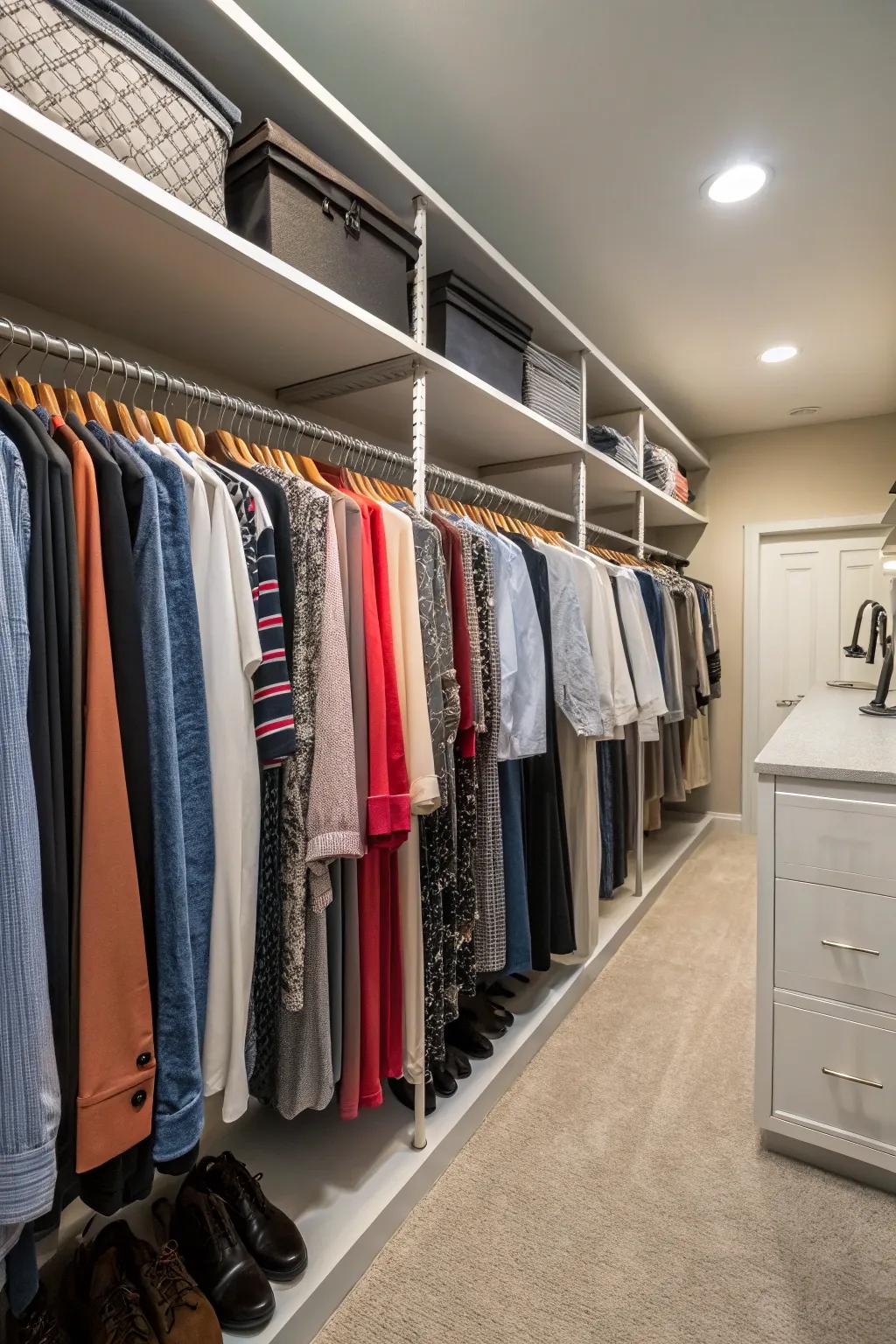 Use all available vertical space with hanging bars.