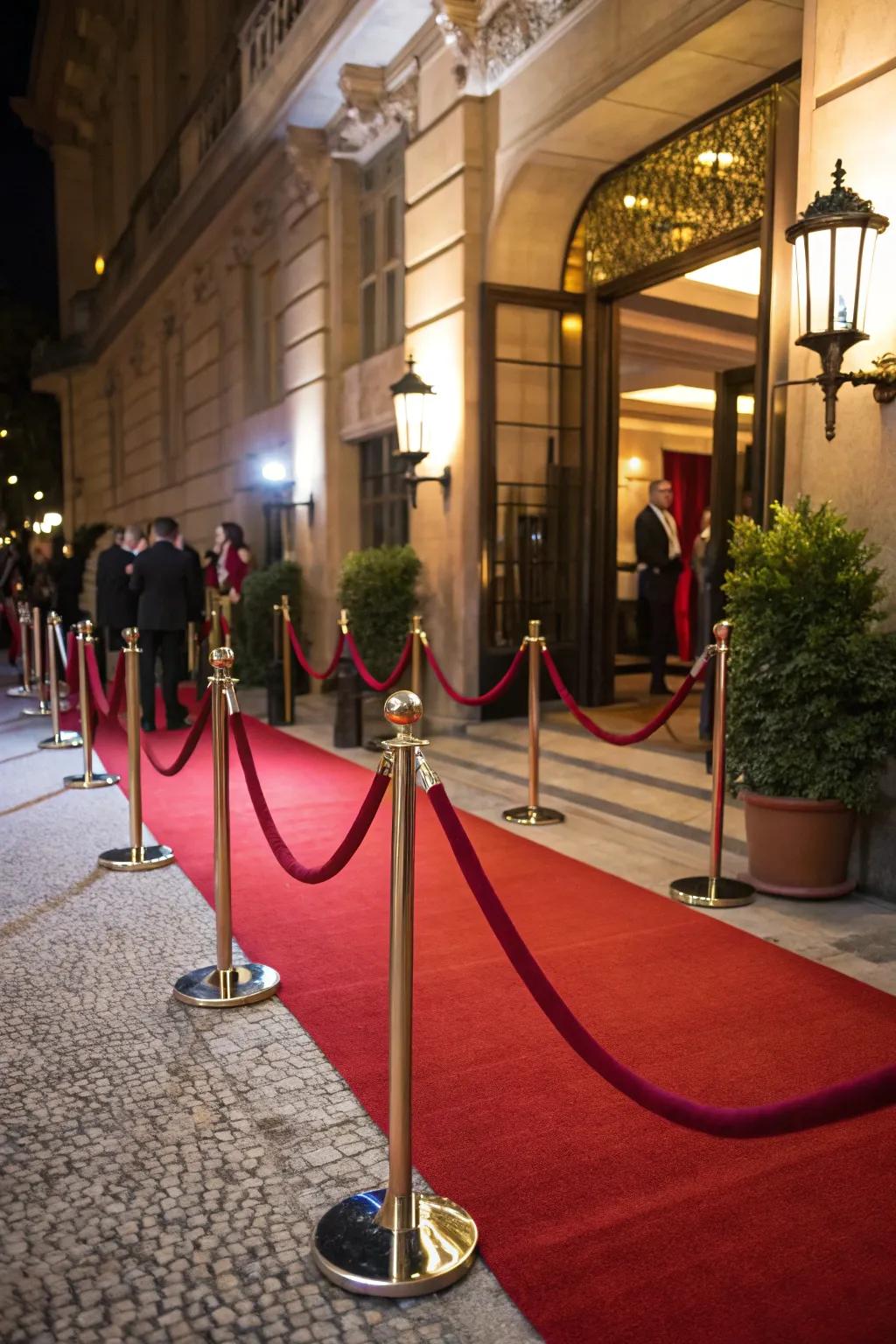 Treat your guests like stars with a red carpet entrance that radiates VIP treatment.