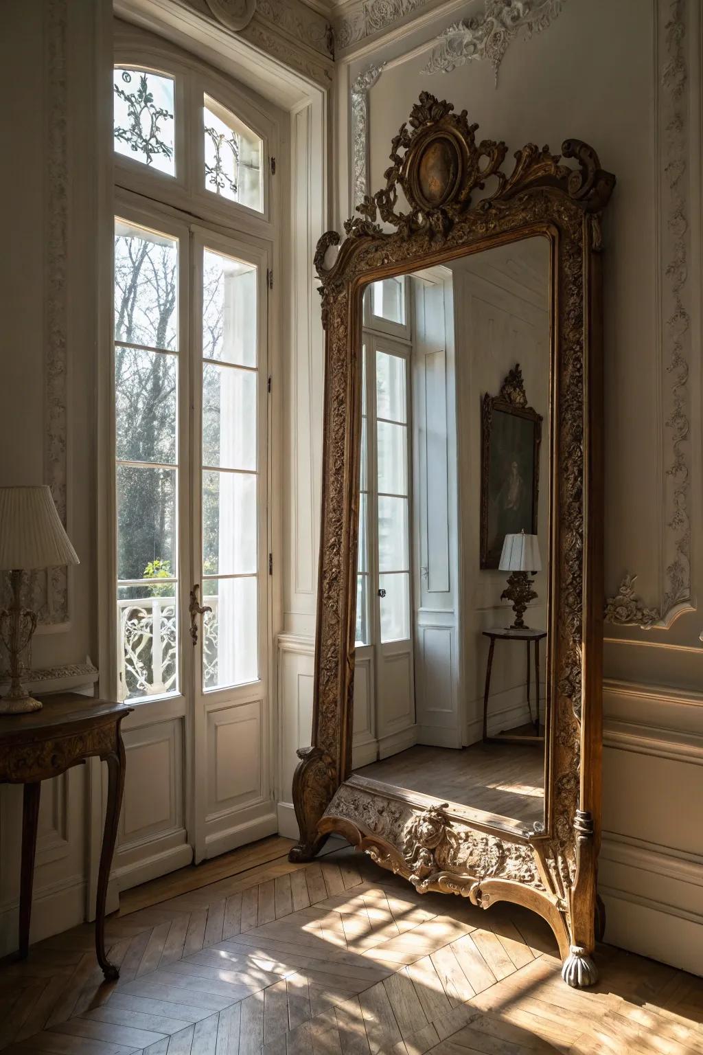 Ornate mirrors have the power to elevate your retro style.