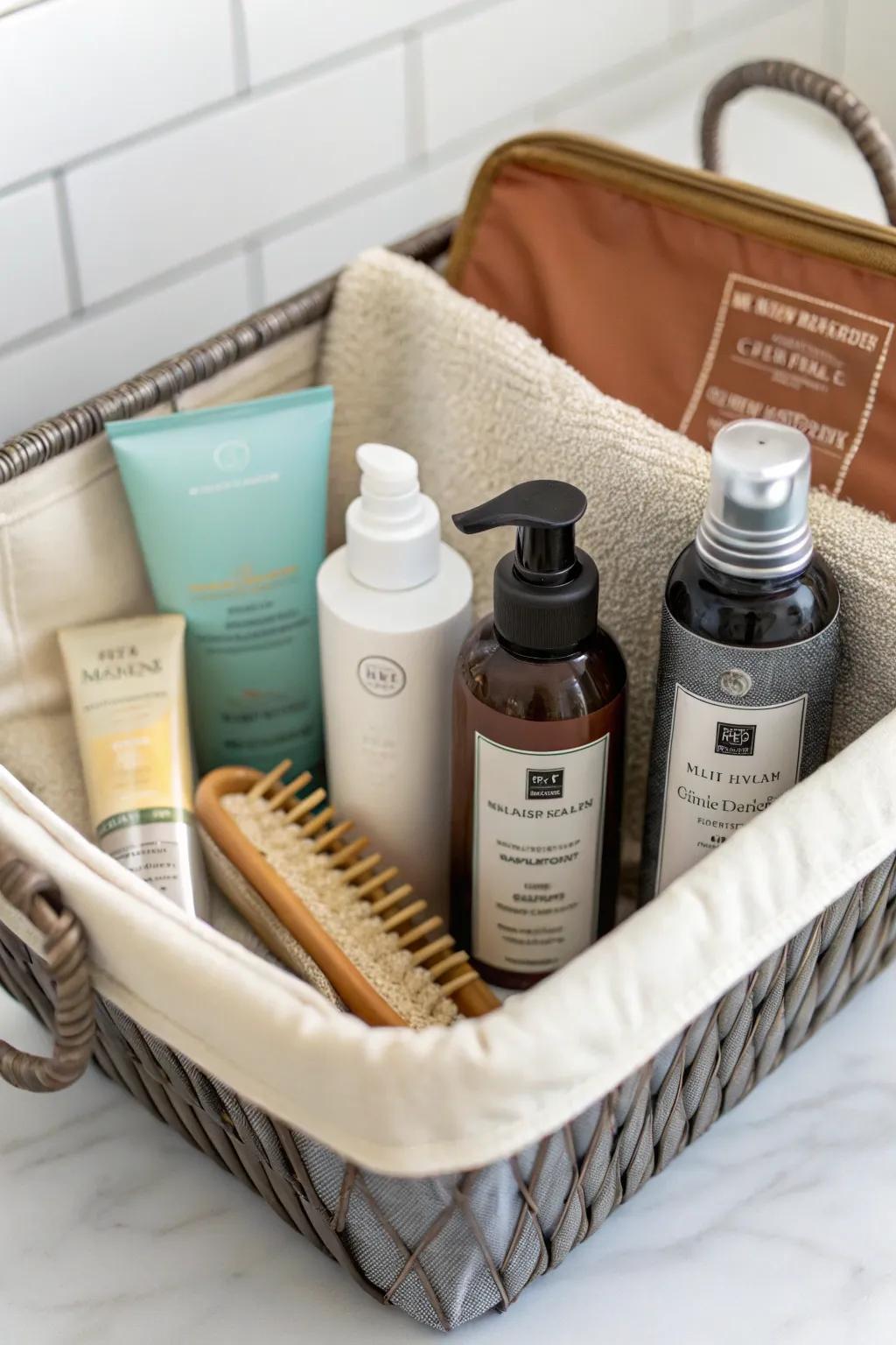 Individual care essentials ensure guests can easily freshen up.