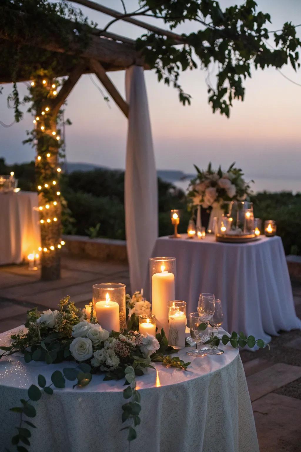 Soft candlelight imbues warmth and romance into every wedding scene.