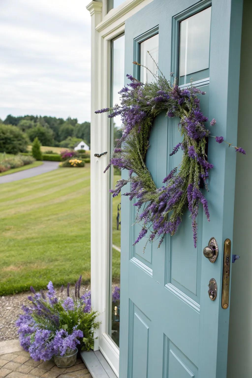 Welcome guests with a handmade lavender garland.
