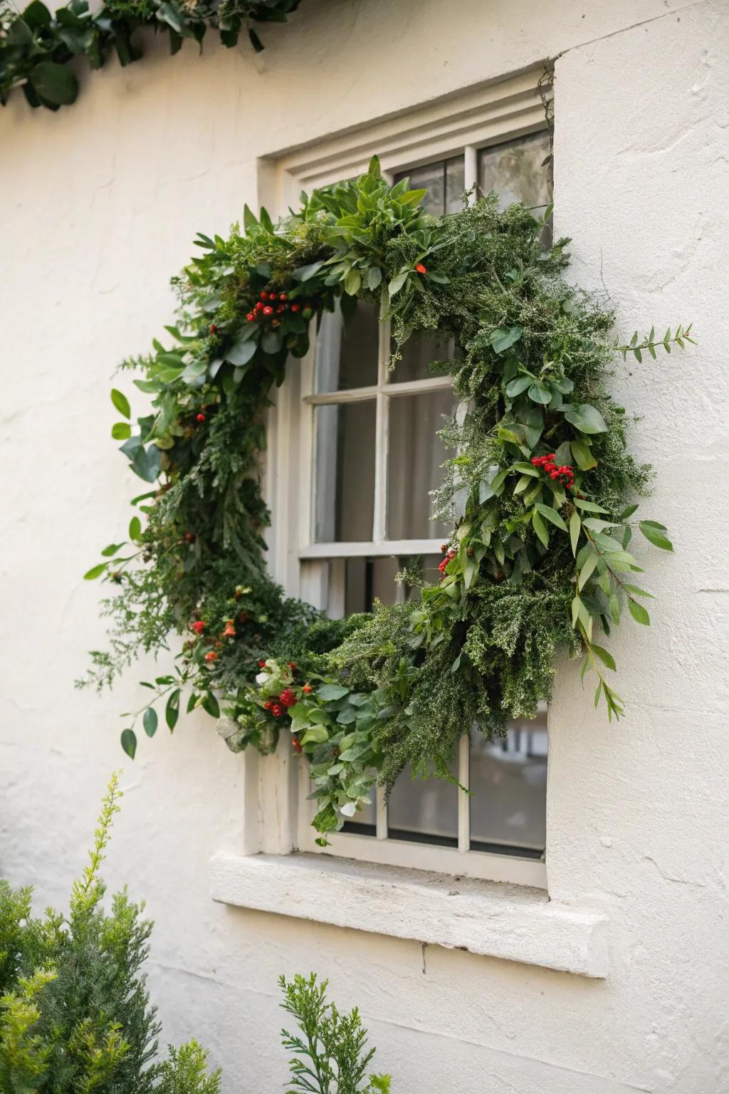 Verdant floral rings introduce a fresh sensation to window structures.