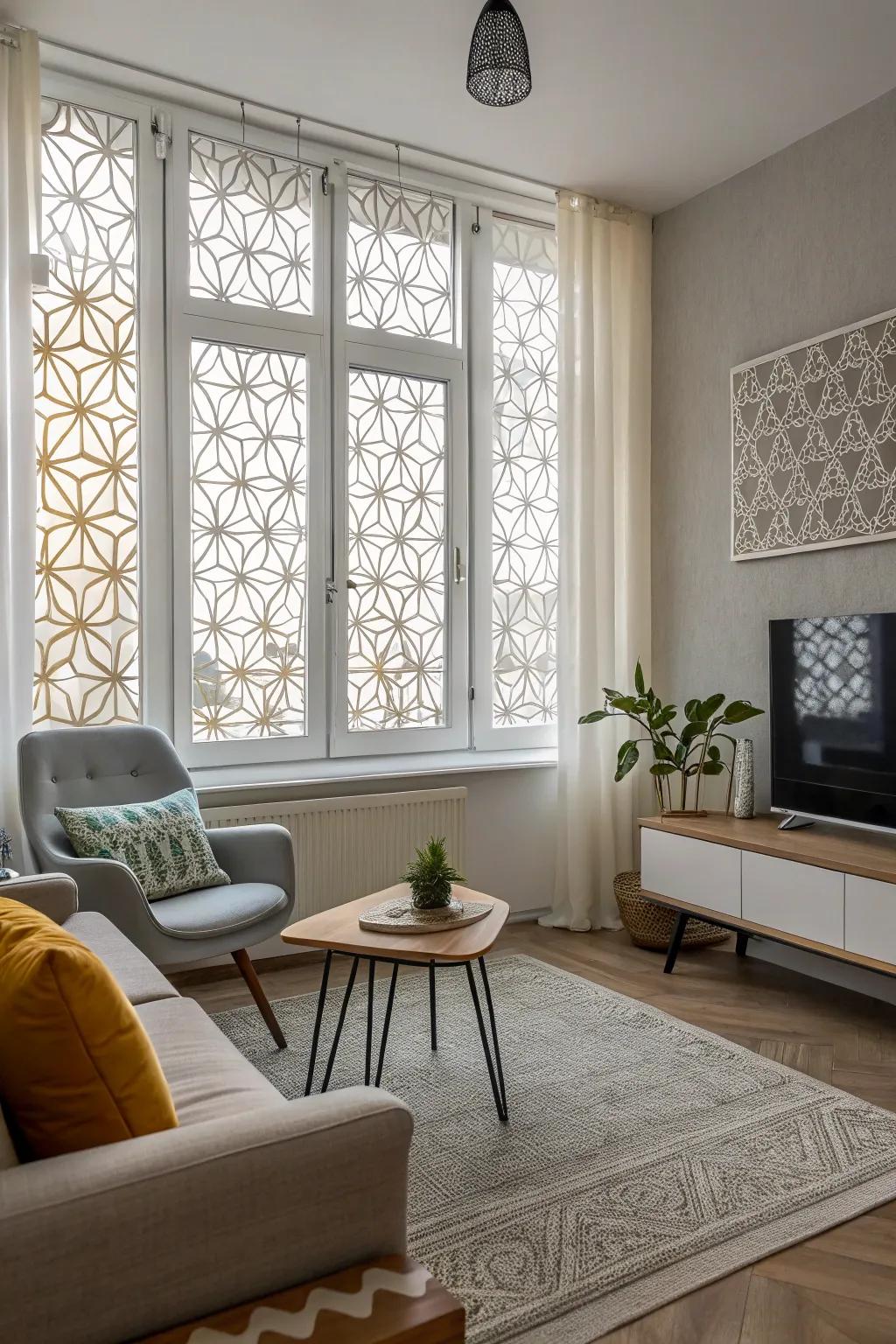 Decorative window films bring a special flair to window privacy.
