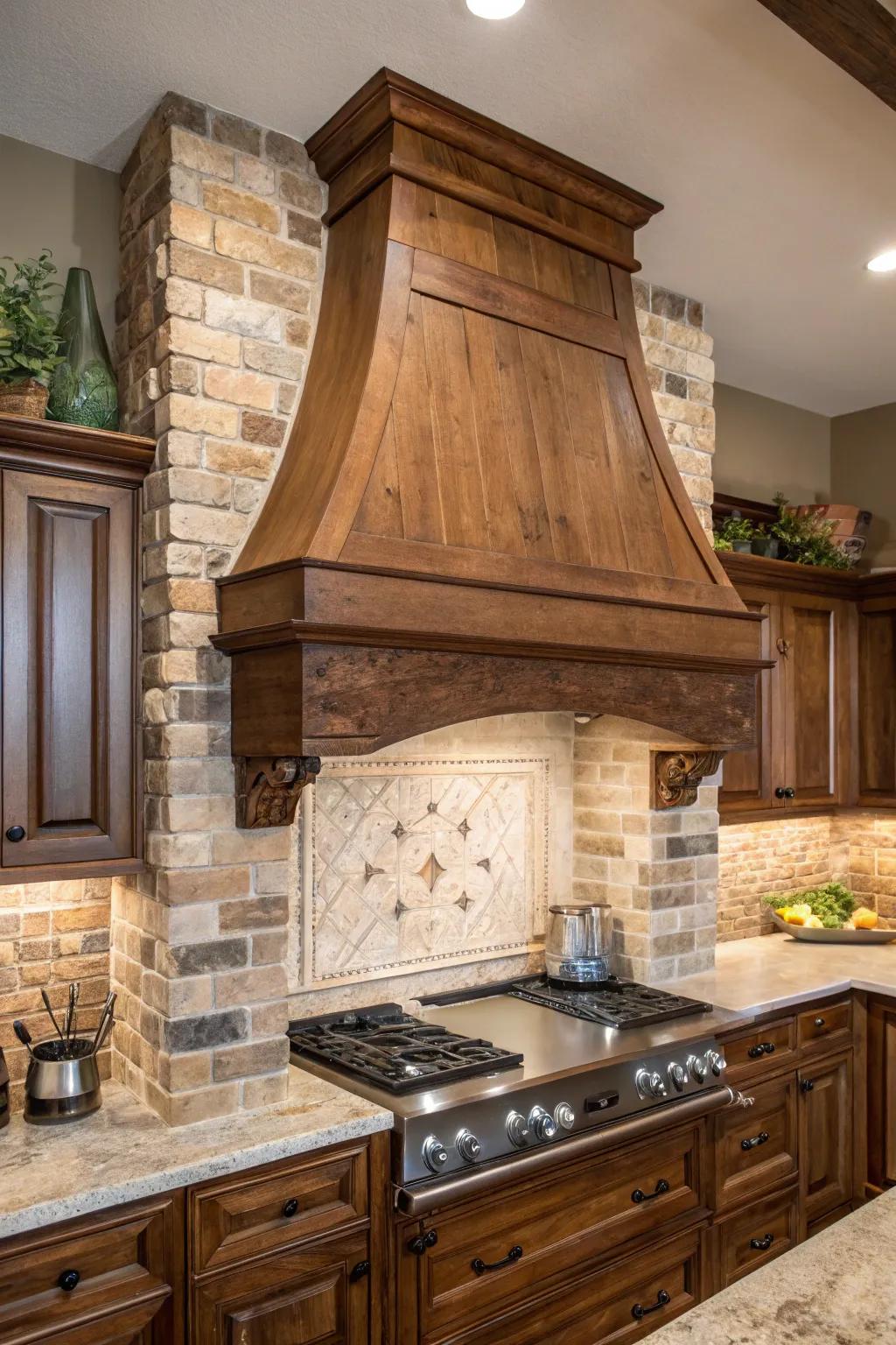 Contrast timber with rock or masonry for a harmonious and captivating design.