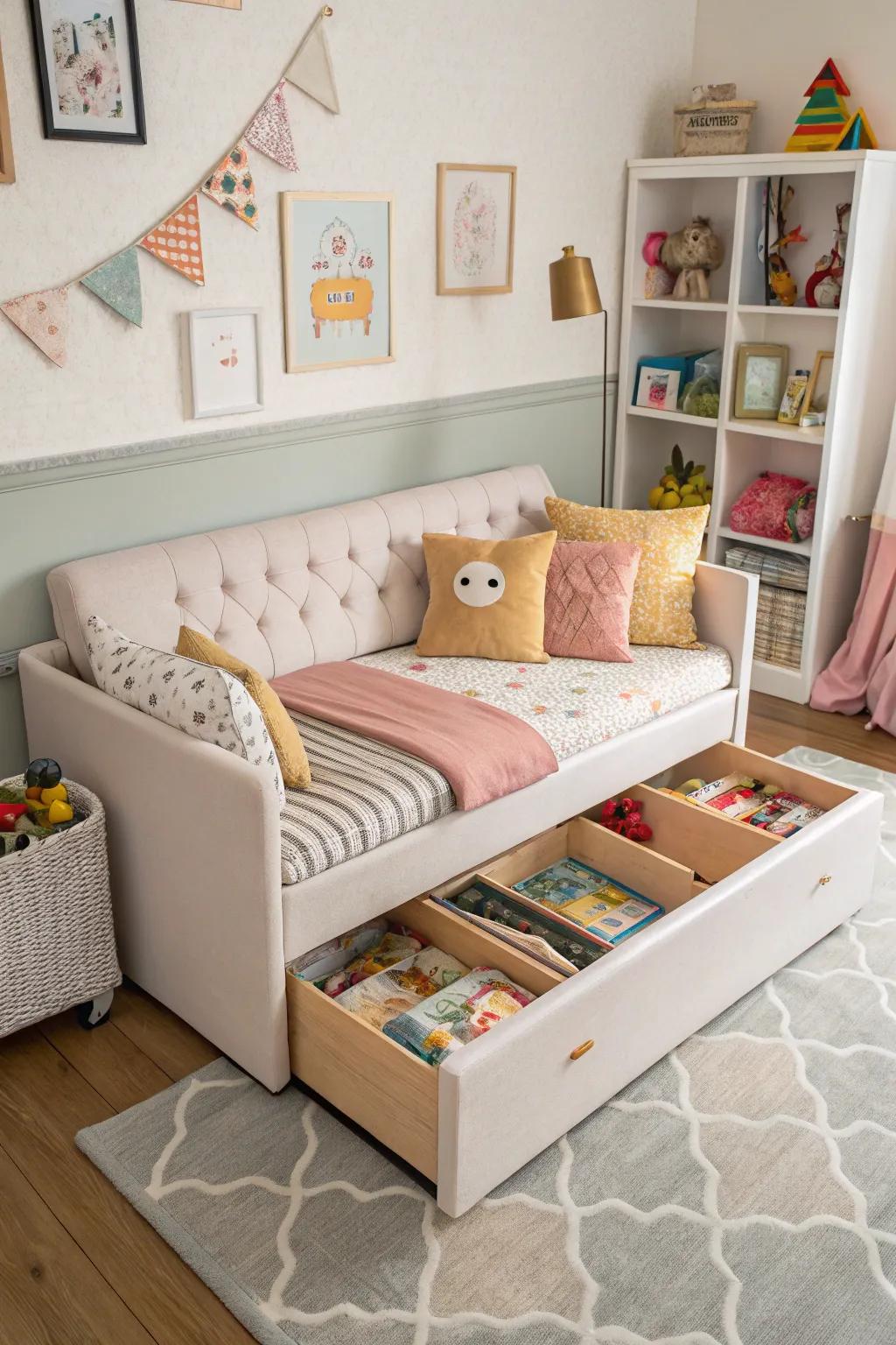 Storage seating offers clever storage solutions and maximizes space.