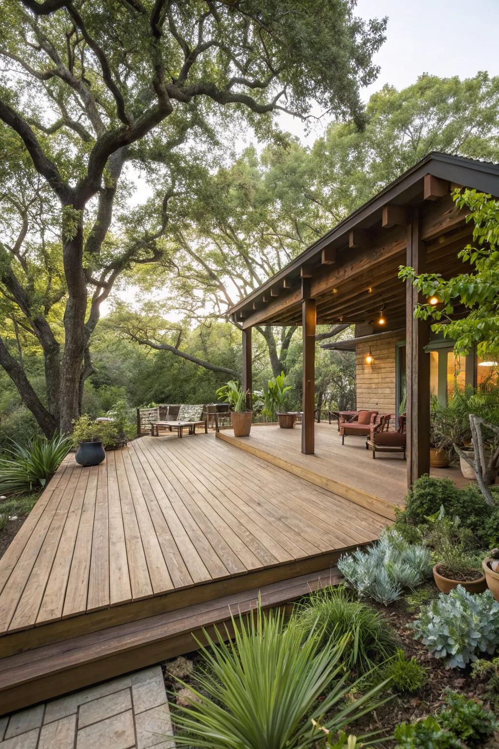 Eco-conscious decks present beauty coupled with prudence.