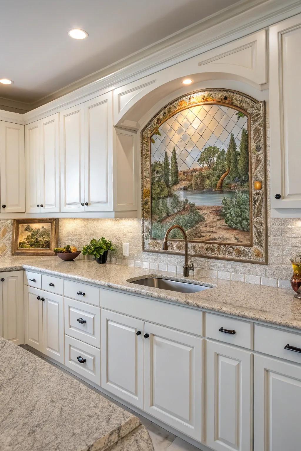 Module murals extend a singular and artistic centerpiece for your cooking area's decor.