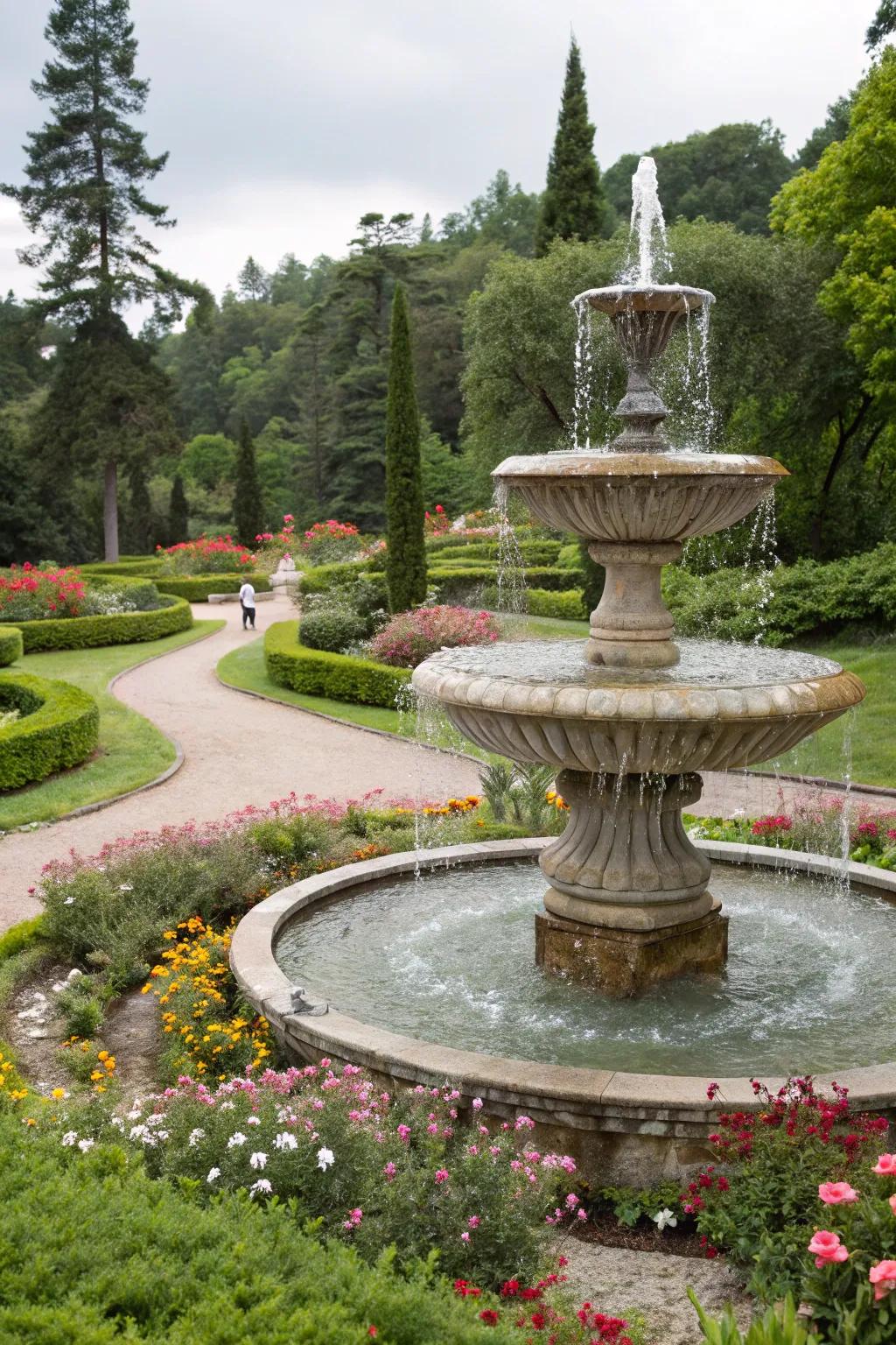 A multi-basin cascade introduces activity and harmony to your environment.