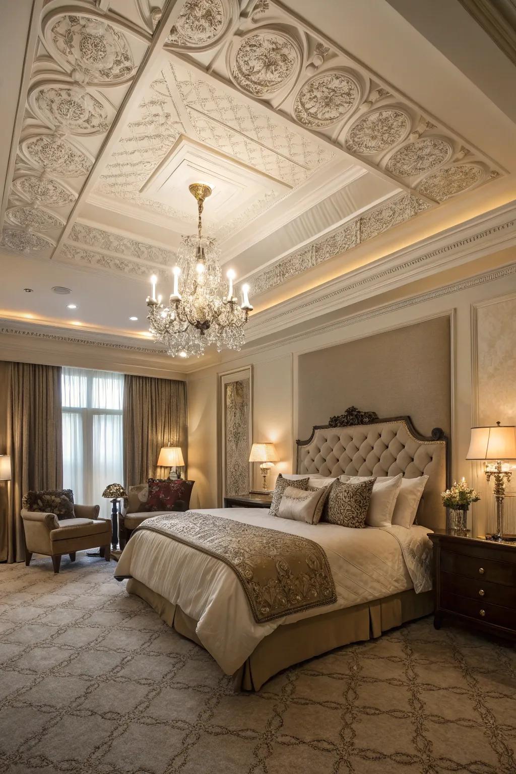 Geometric panelling brings bold, architectural interest.