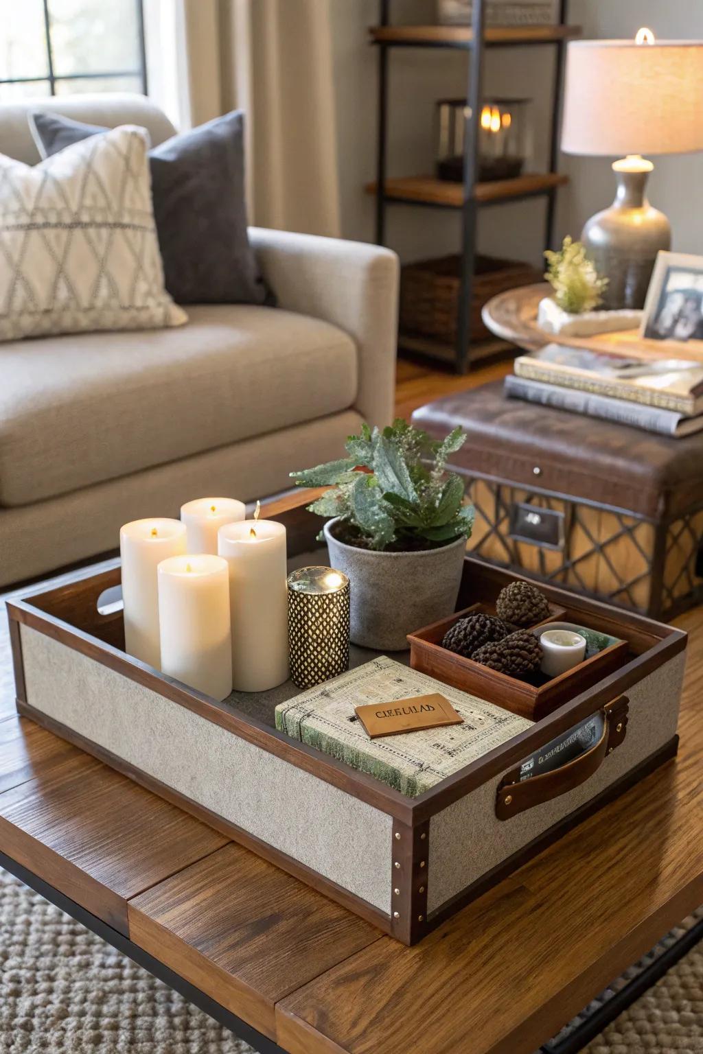 Practical art showcasing functional yet elegant articles on a base.