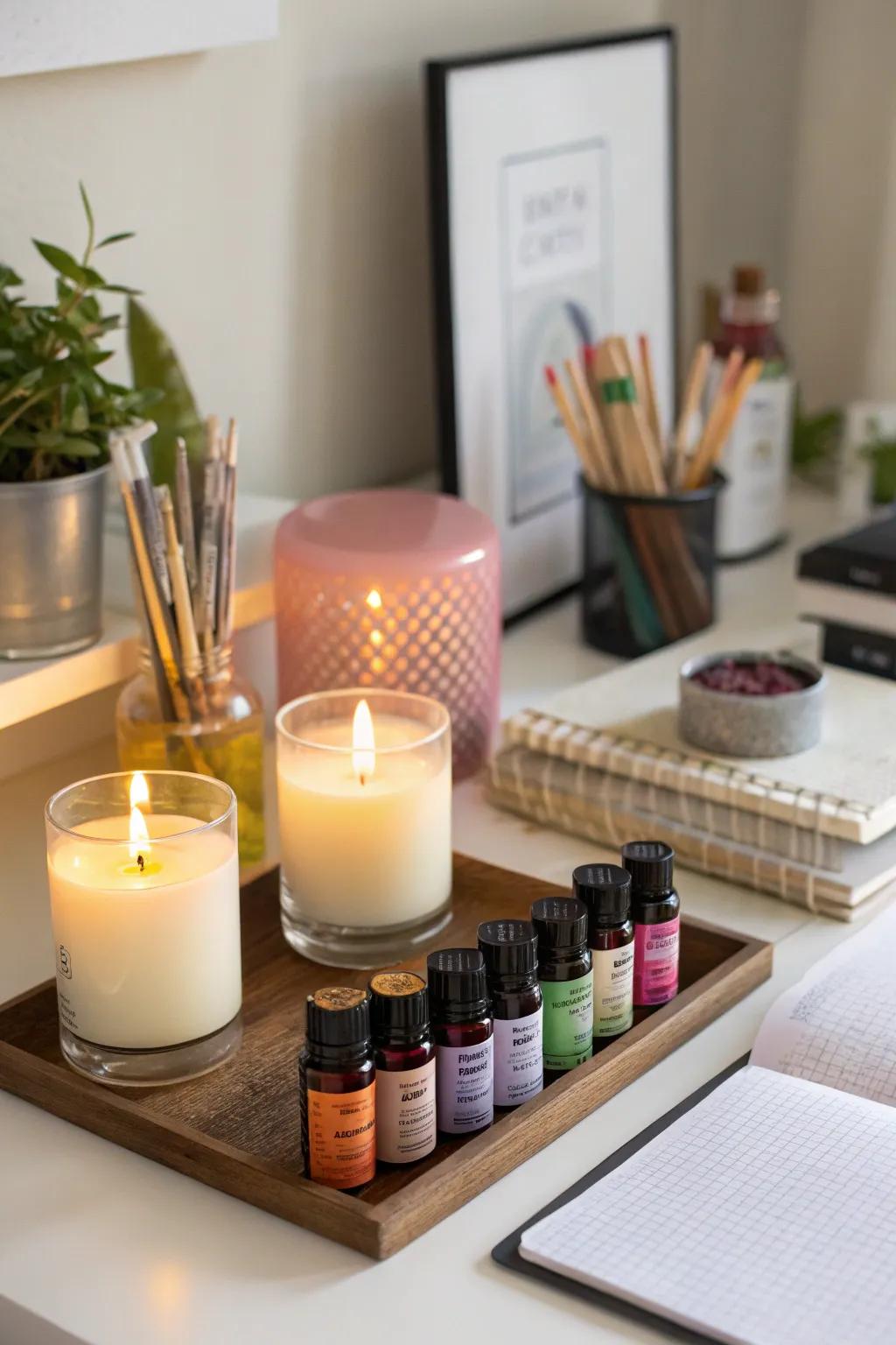 Aromas create a soothing and inviting workspace.