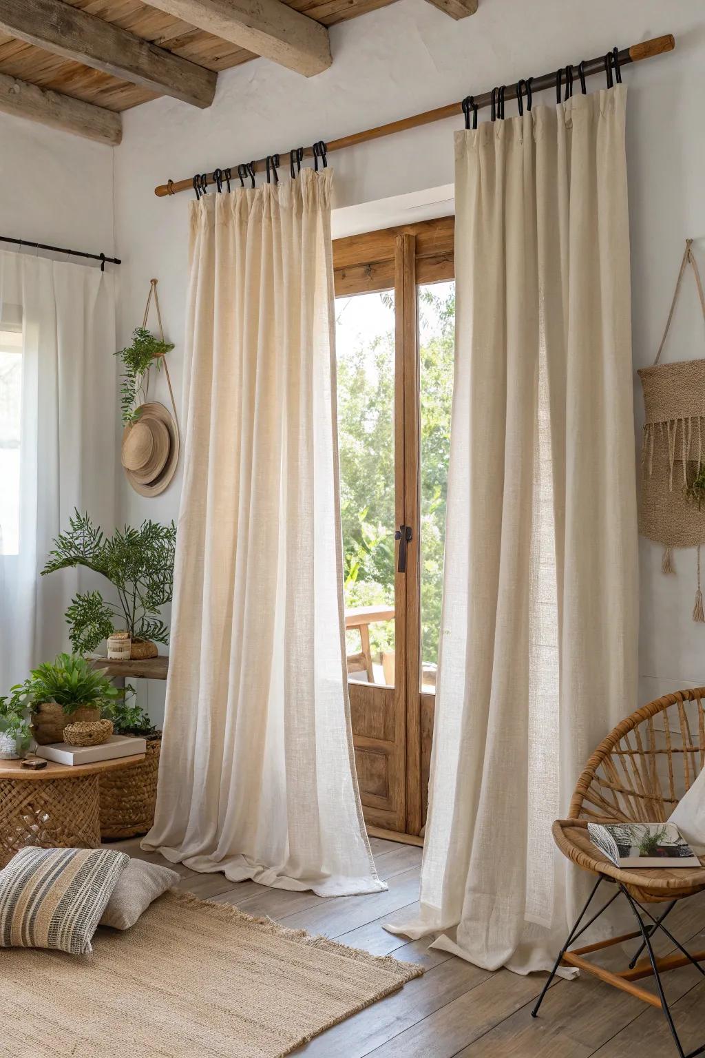 Natural fabrics bring an eco-chic touch that's both beautiful and sustainable.