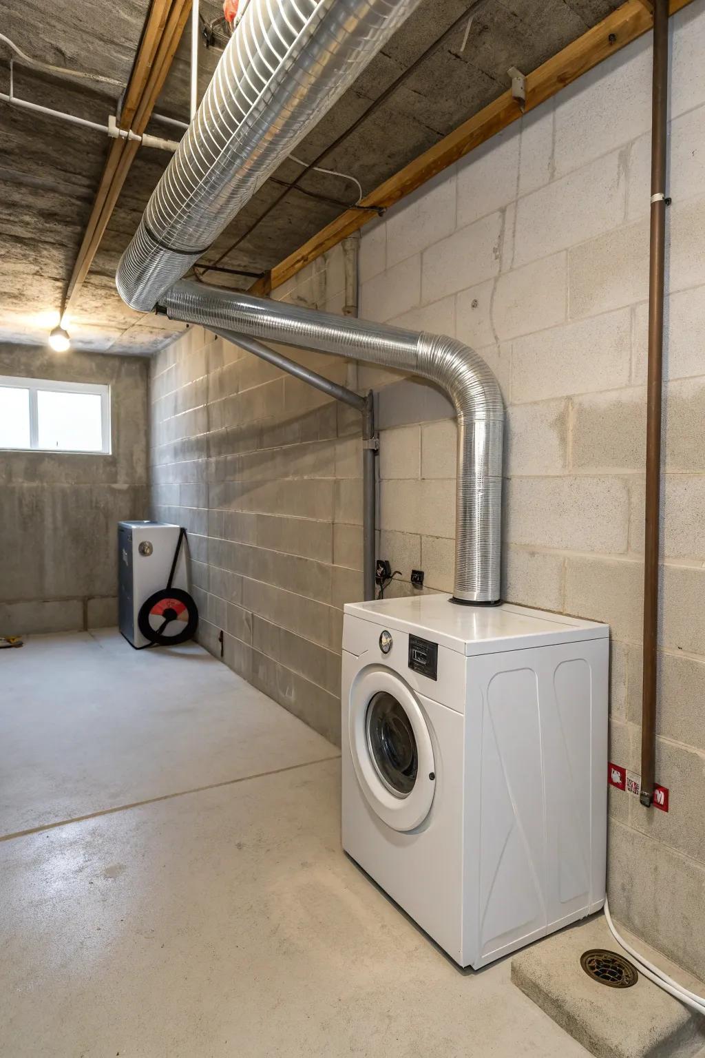 Vertical vent setups maximize space in high-ceilinged areas.