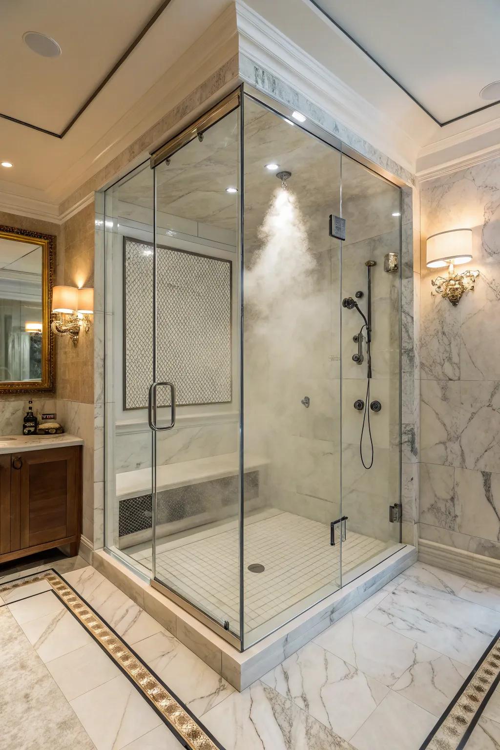 A steam room upgrade promotes relaxation.