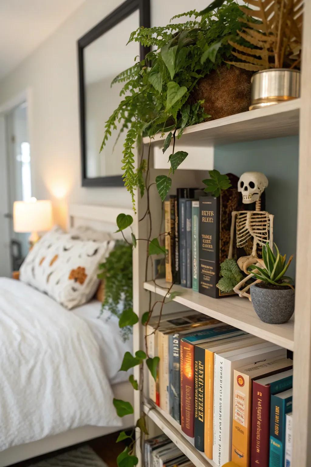 Mini skeletons deliver a whimsical Halloween astonishment.