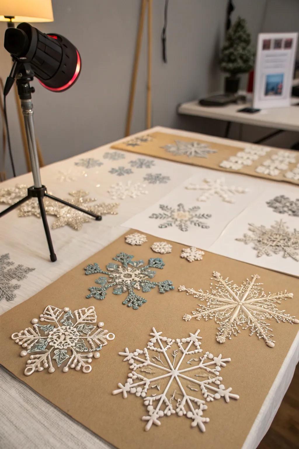 Fuse arts to craft one-of-a-kind snowflake designs.