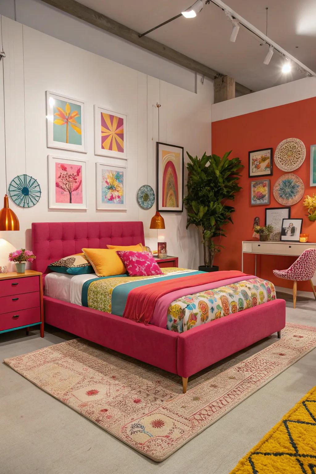 A bold color makes your bed pop.