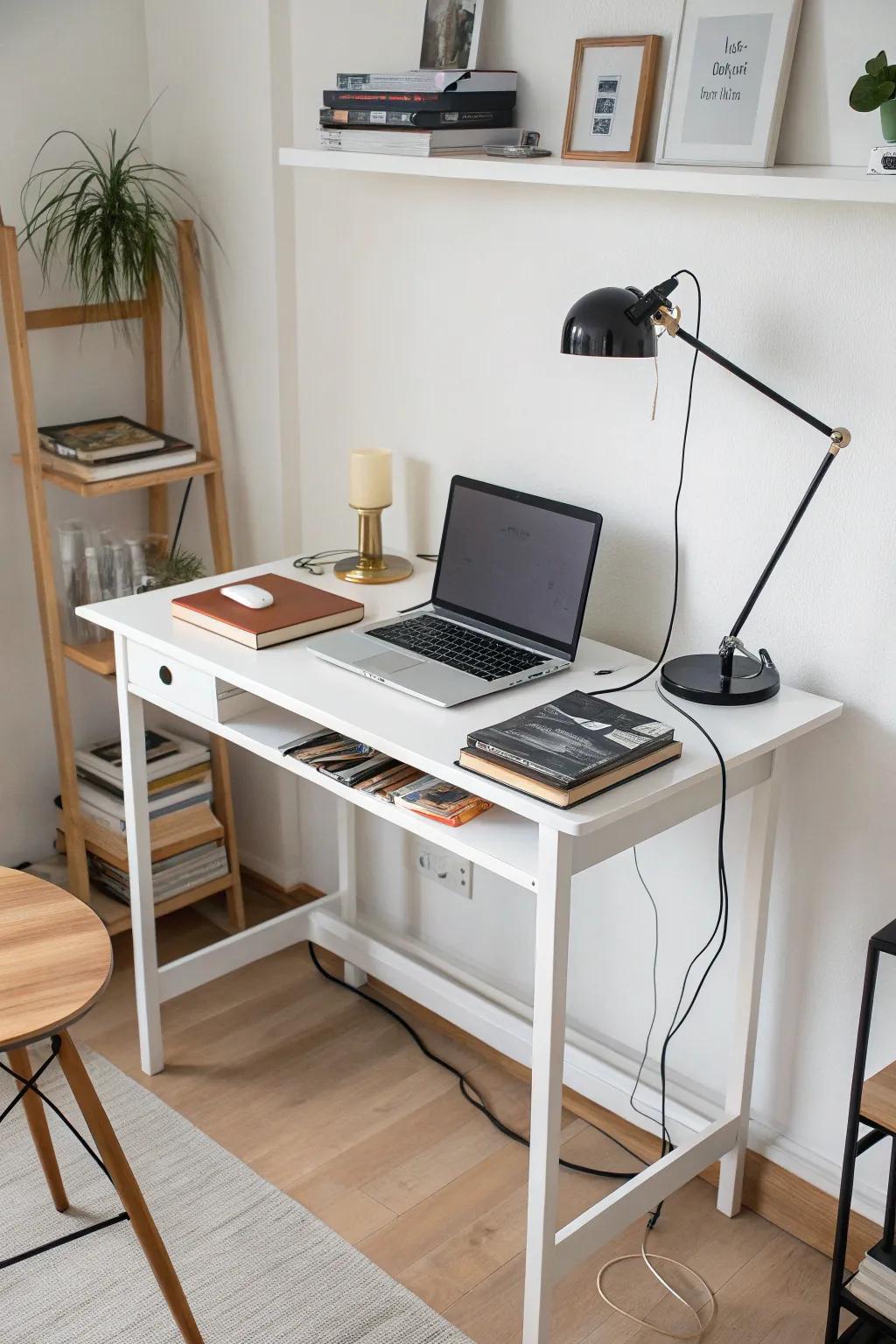 A clean setup naturally leads to fewer cables and a more serene workspace.