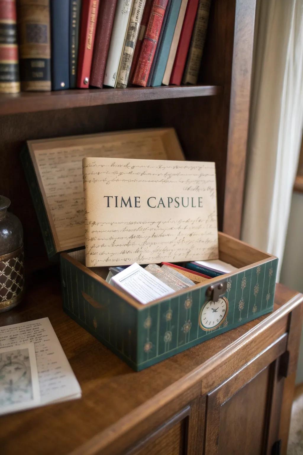 Guests contribute to a time capsule of guidance and well-wishes.