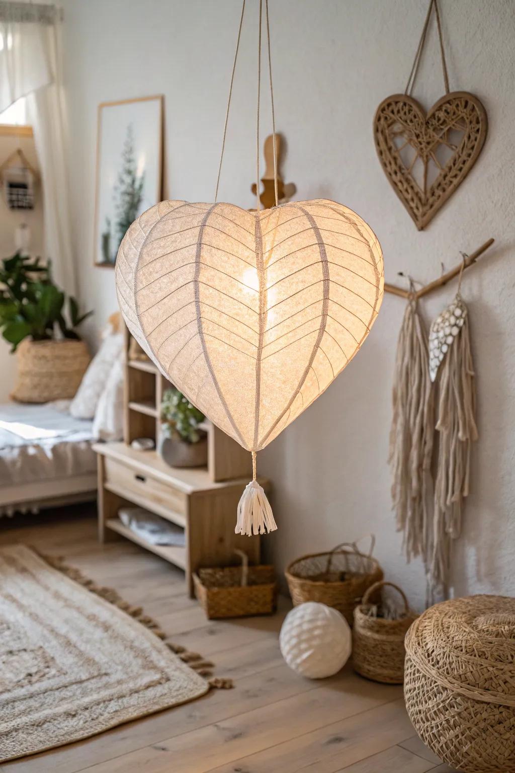 Enliven your Valentine's Day celebrations with eco-responsible charm: The Repurposed Paper Heart Lanterns harmonizing simplicity and natural grandeur.