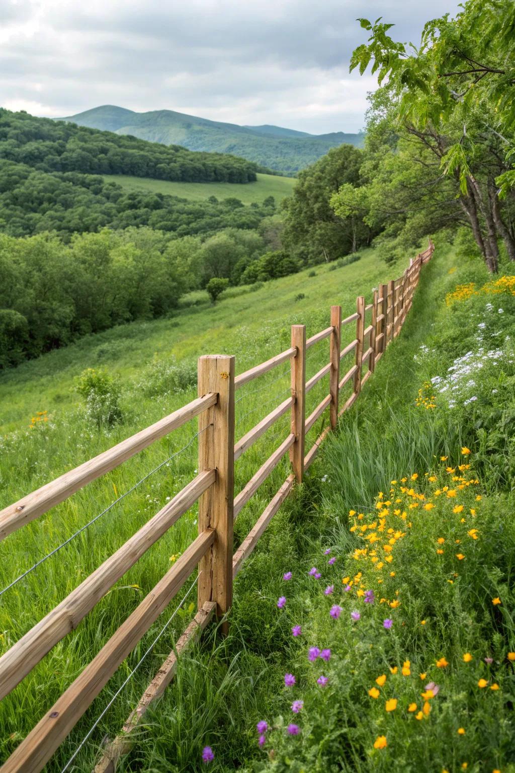 A fence with materials in a setting.