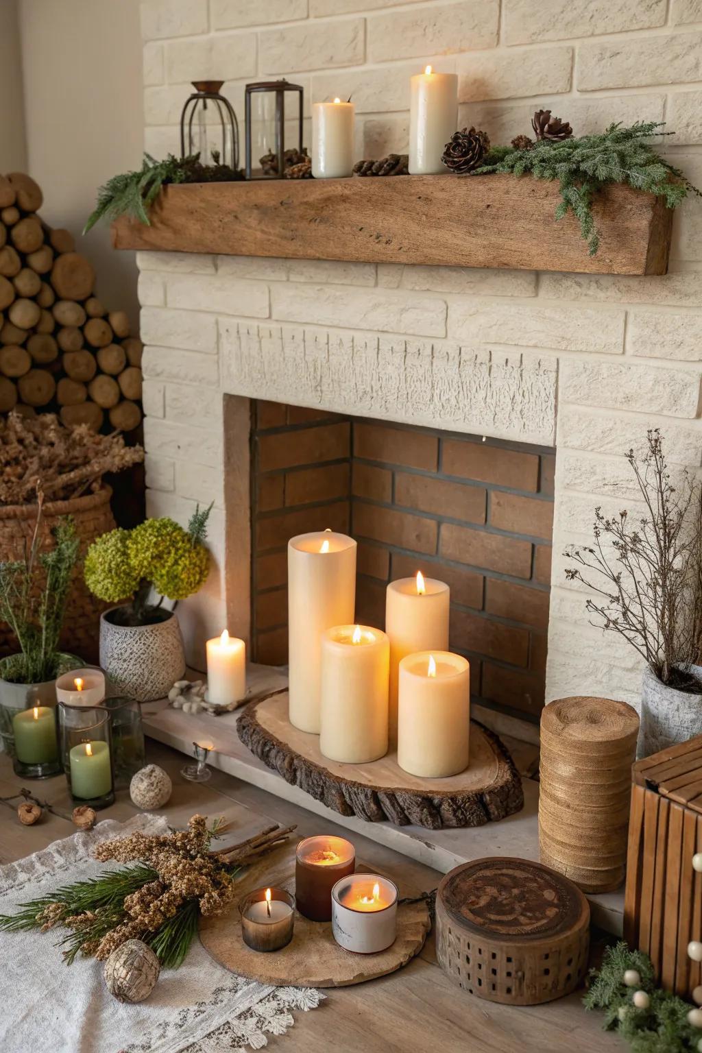 Attract the focus upward through a drifting ledge presenting lights across your hearth. 🕯️✨ #DynamicScheme #EyeCatchingEnhancements