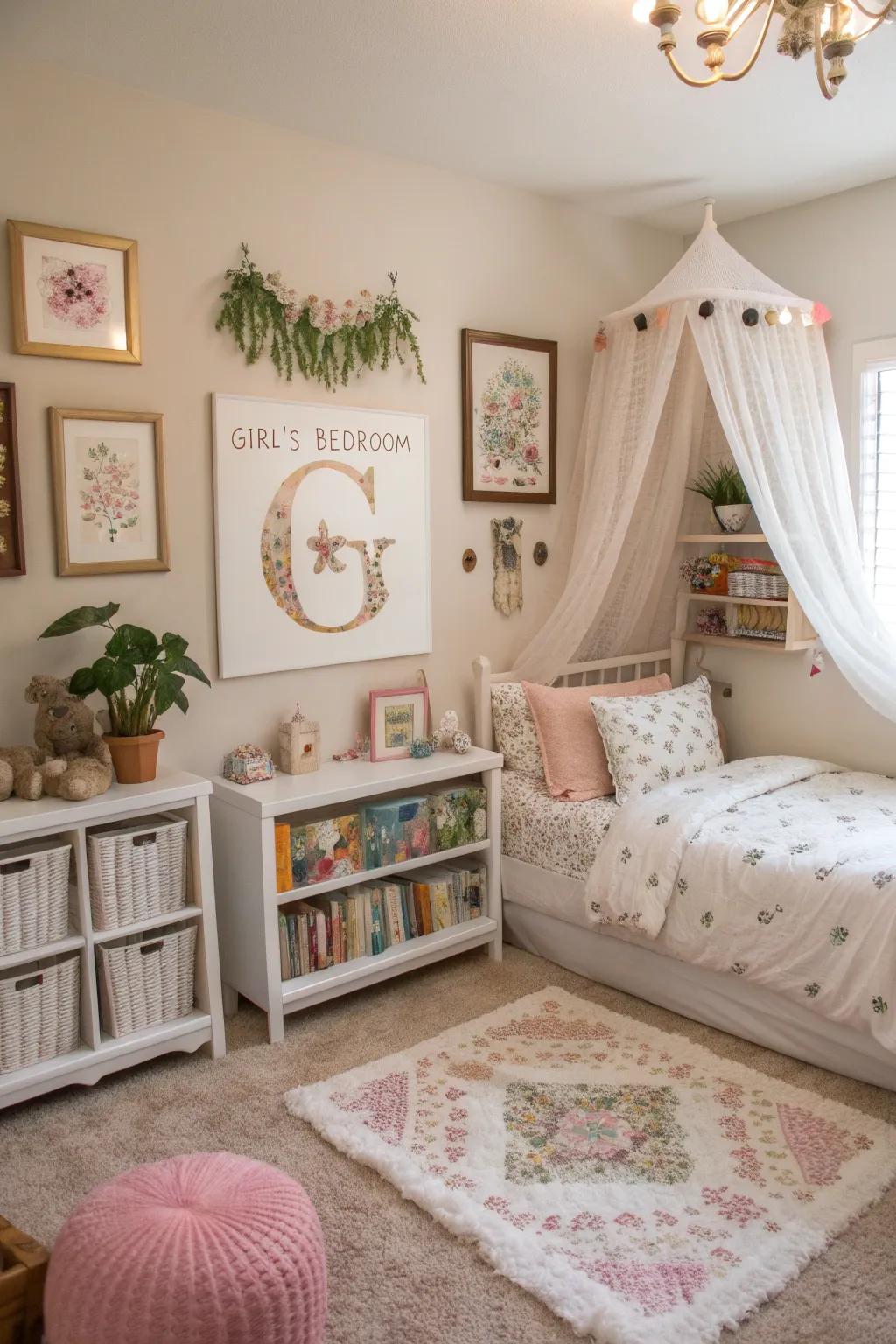 Customized accents make the room uniquely hers.