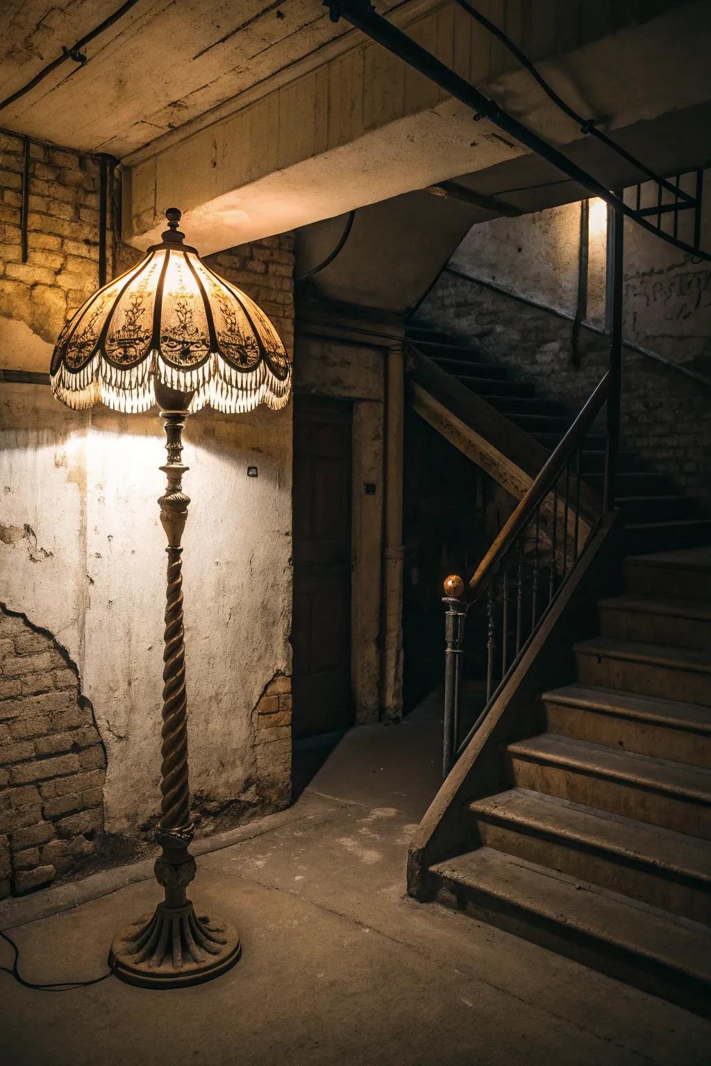 Subdued lighting generates a snug, personal setting.