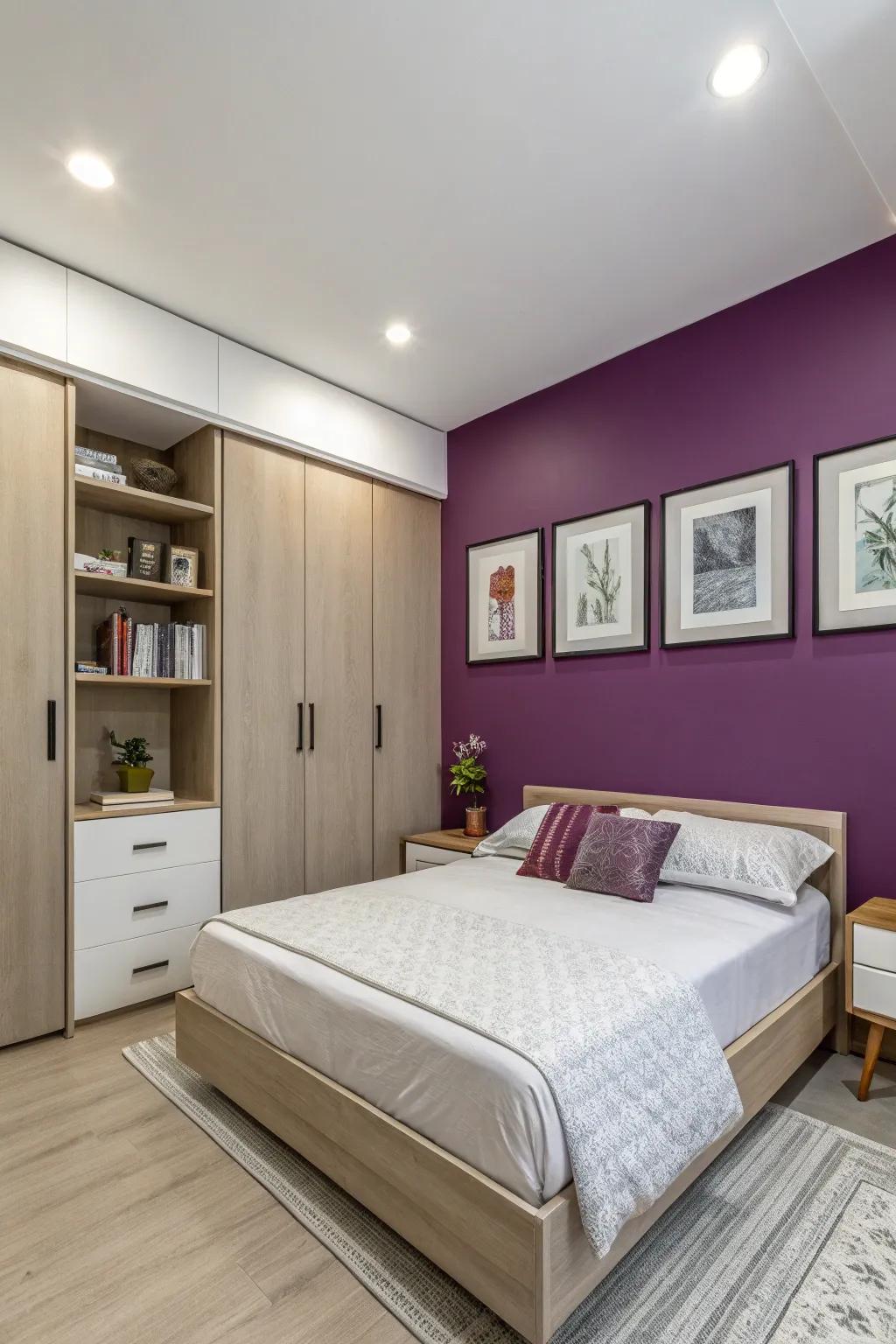 Assert yourself with a violet feature wall.