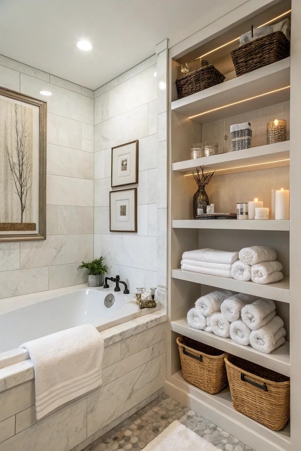 Maximize your space with practical built-in shelves.