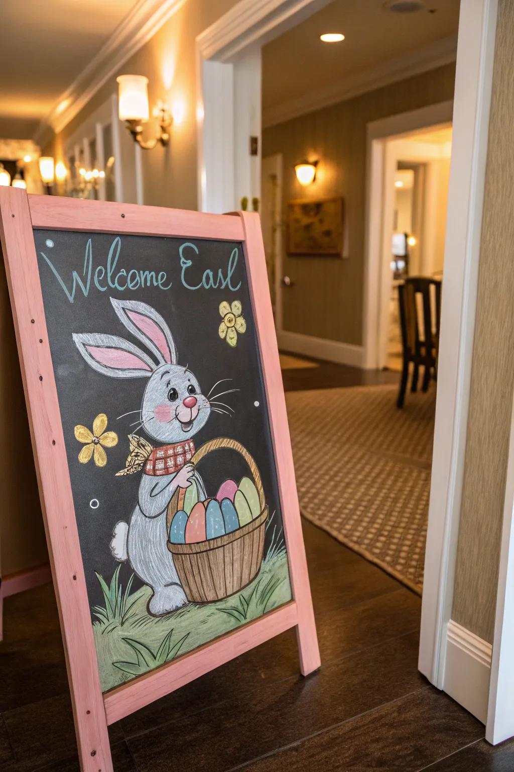 Easter friend welcomes you with springtime fun.